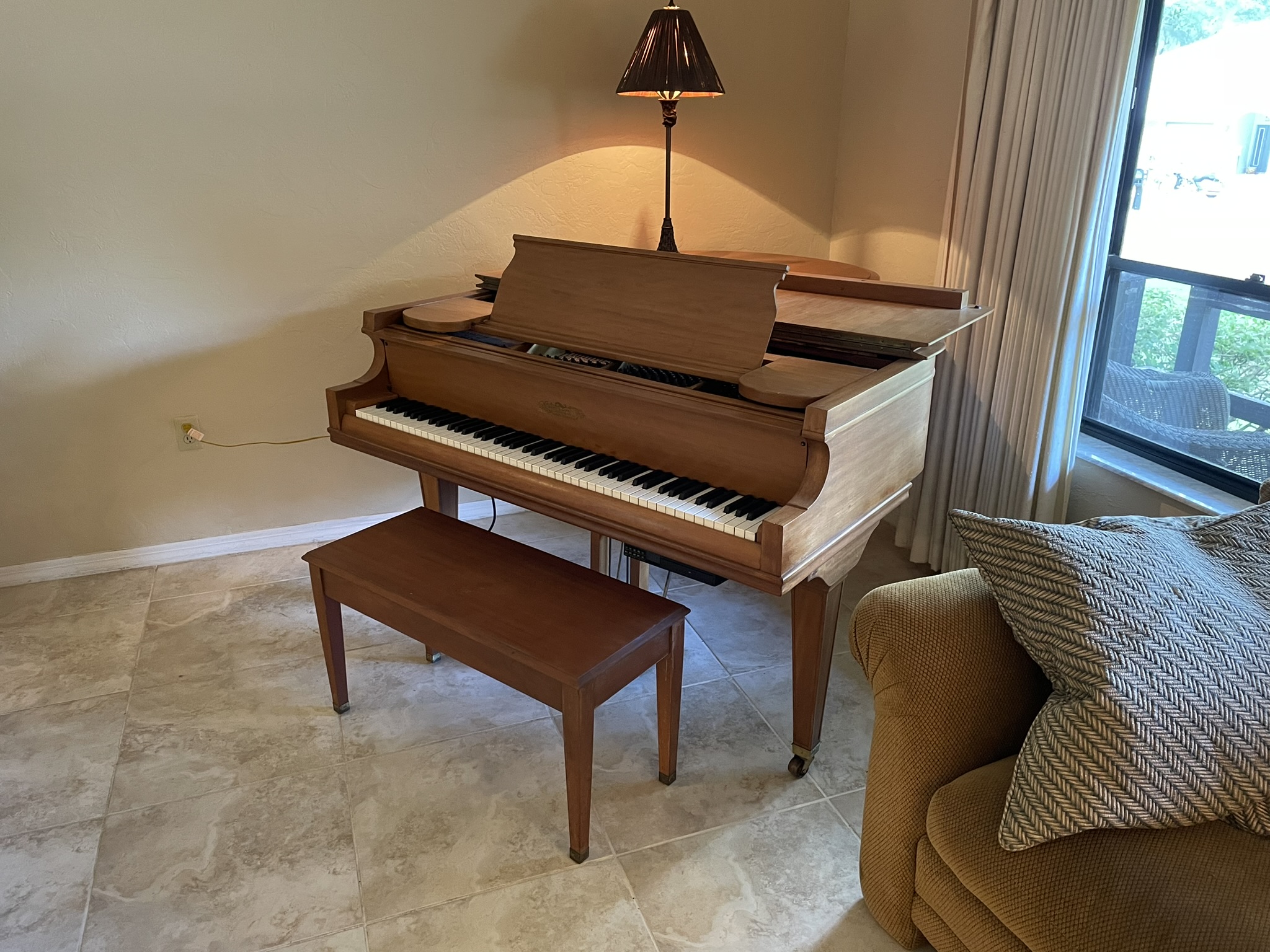 Vintage 1930 Chickering Quarter Grand Piano w Automated Play