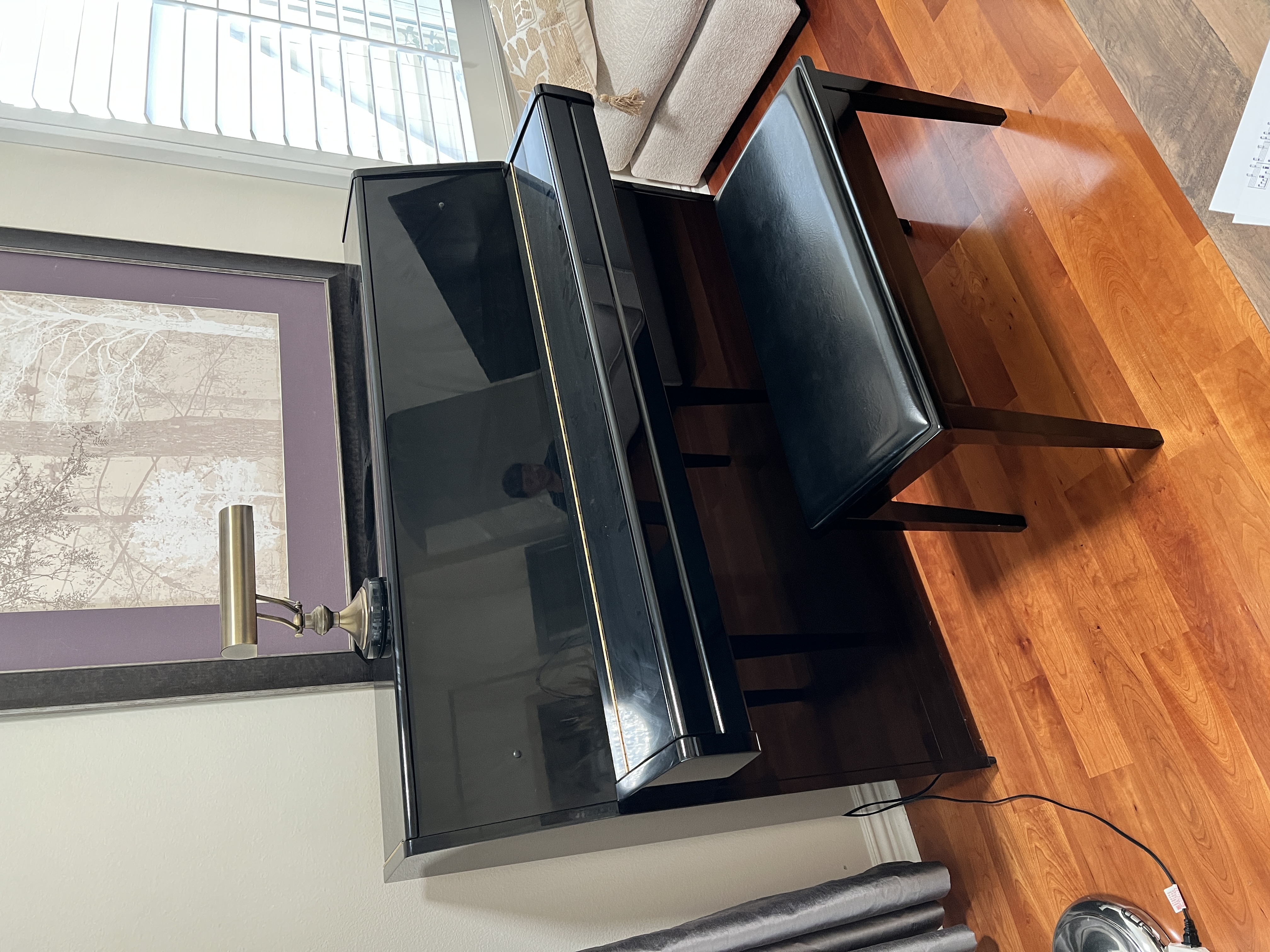 Black Yamaha Upright Piano M1