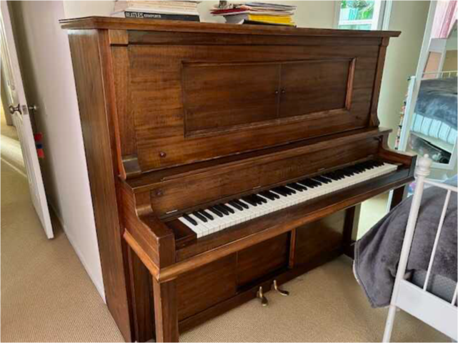 Beautiful mahogony converted player piano upright