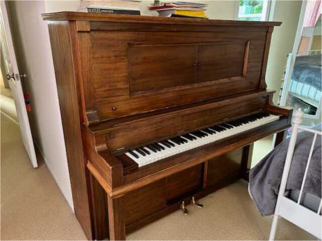 Beautiful mahogony converted player piano upright