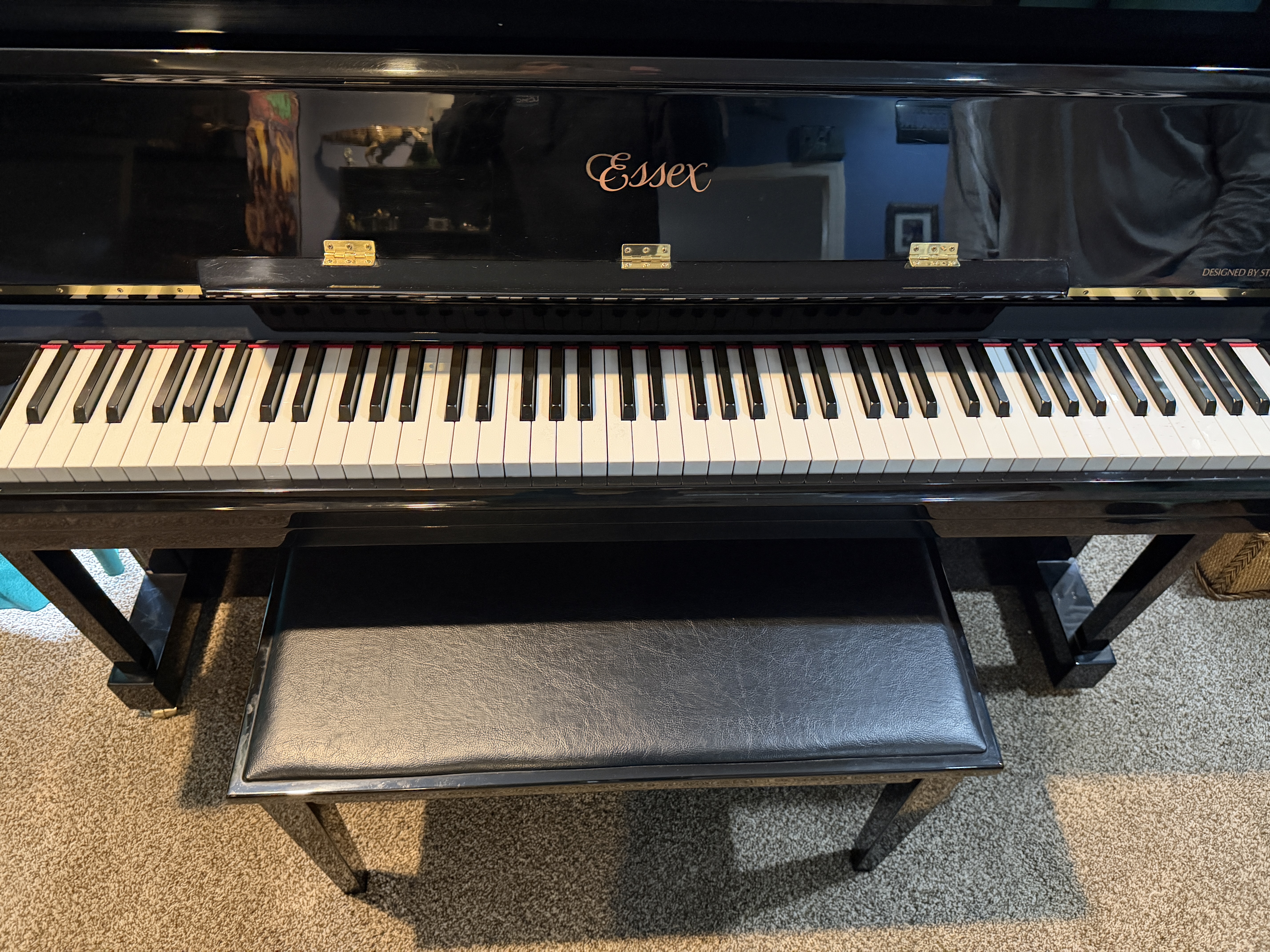 Stand up piano with streaming player system 