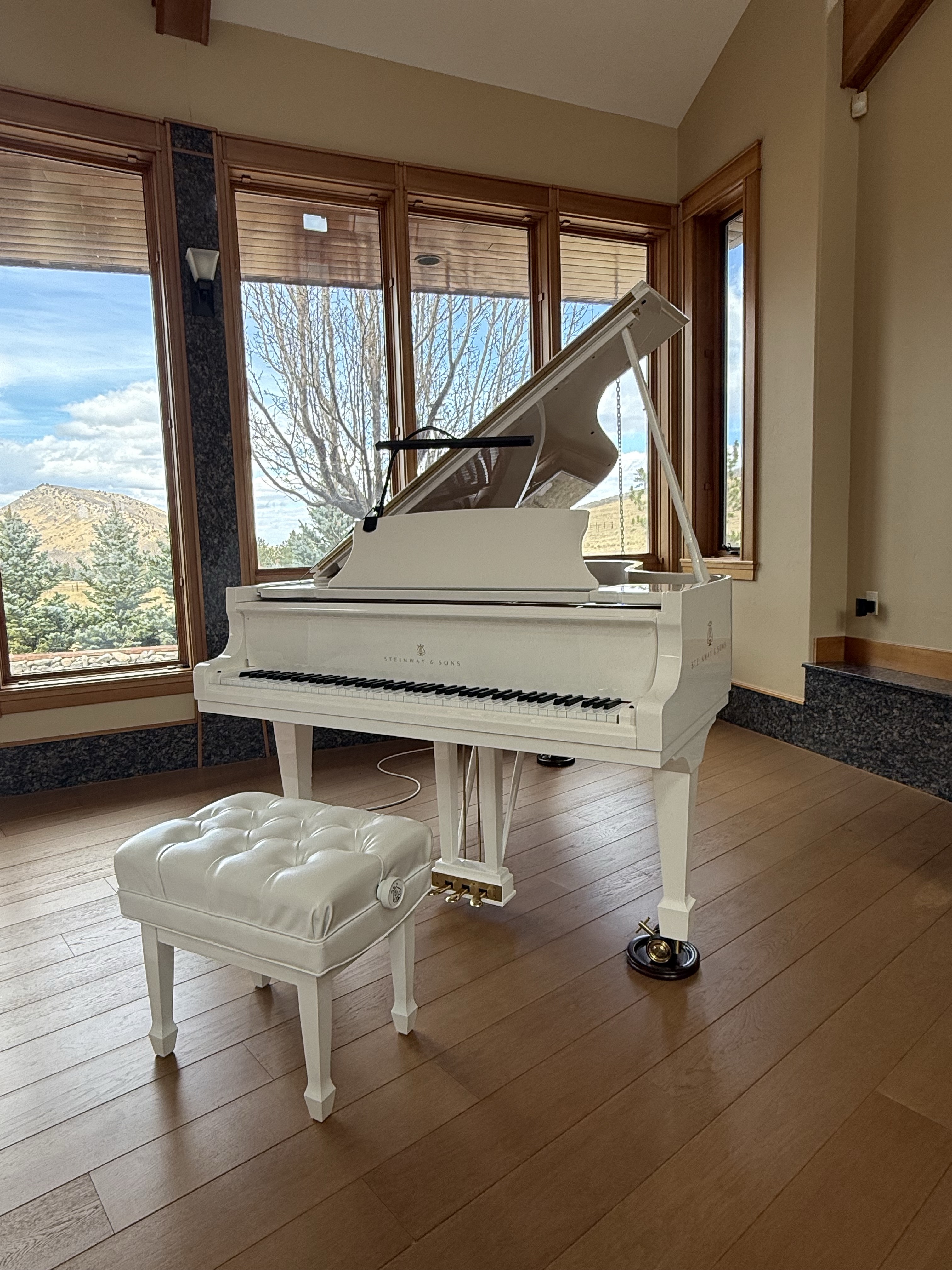 Steinway Model B – White Polish – Excellent Condition