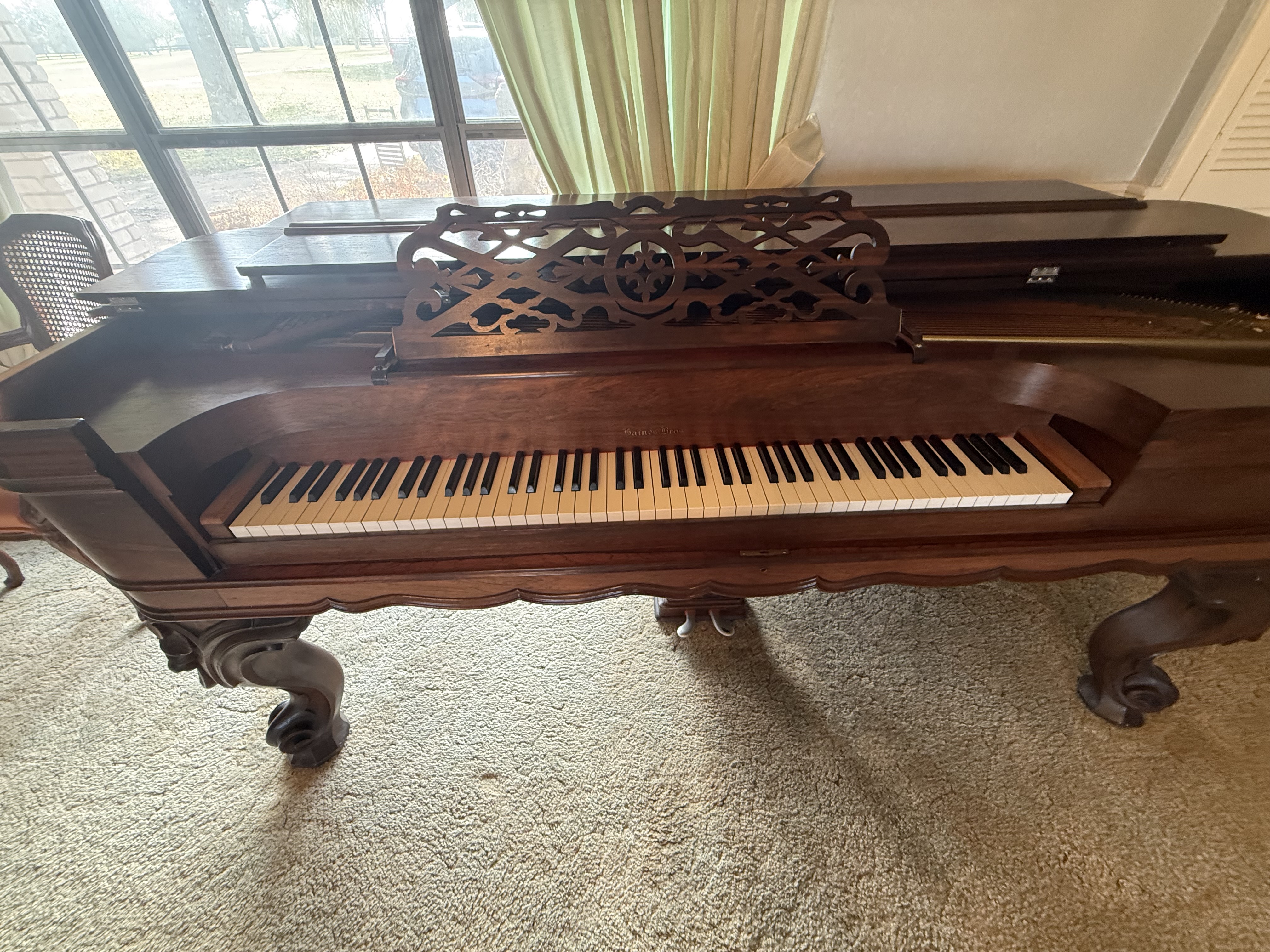 Antique Haines Bros Square Grand Piano