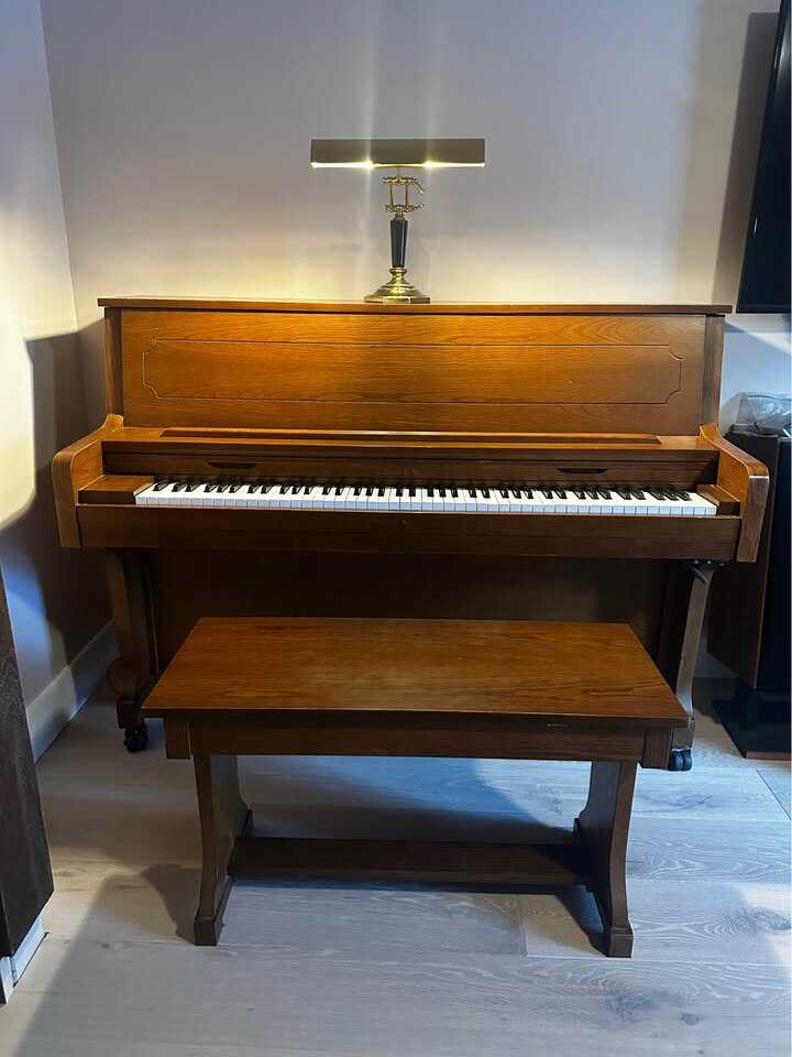 Charles Walter 46 Upright Piano – Bench Included. 