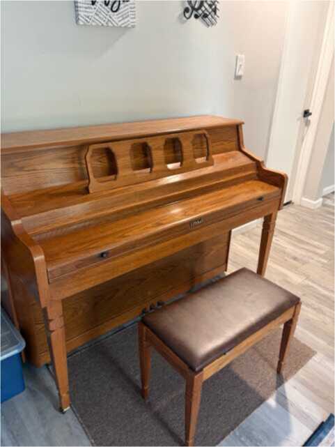 Pristine Glossy Oak Kimball Upright – Freshly Tuned & Ready