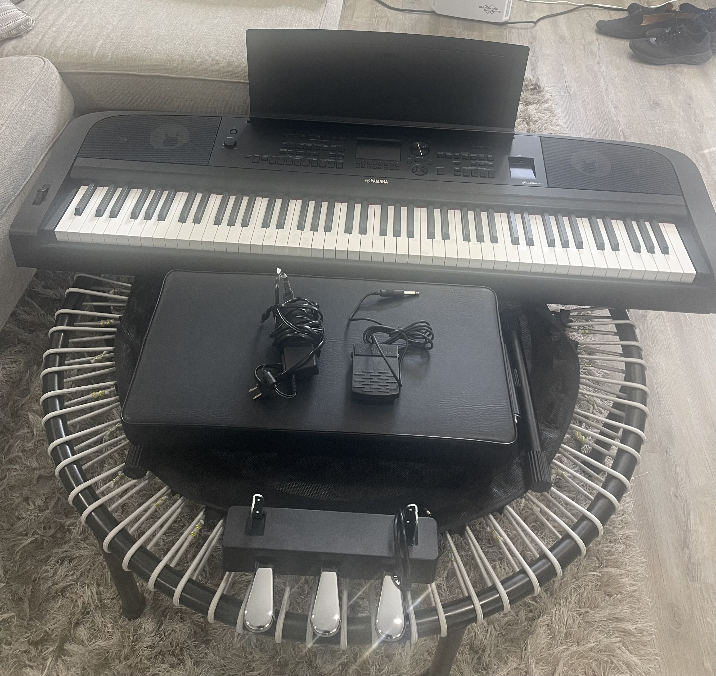 Yamaha Keyboard 88 key, 3 pedal unit, bench seat - $550 (Eas