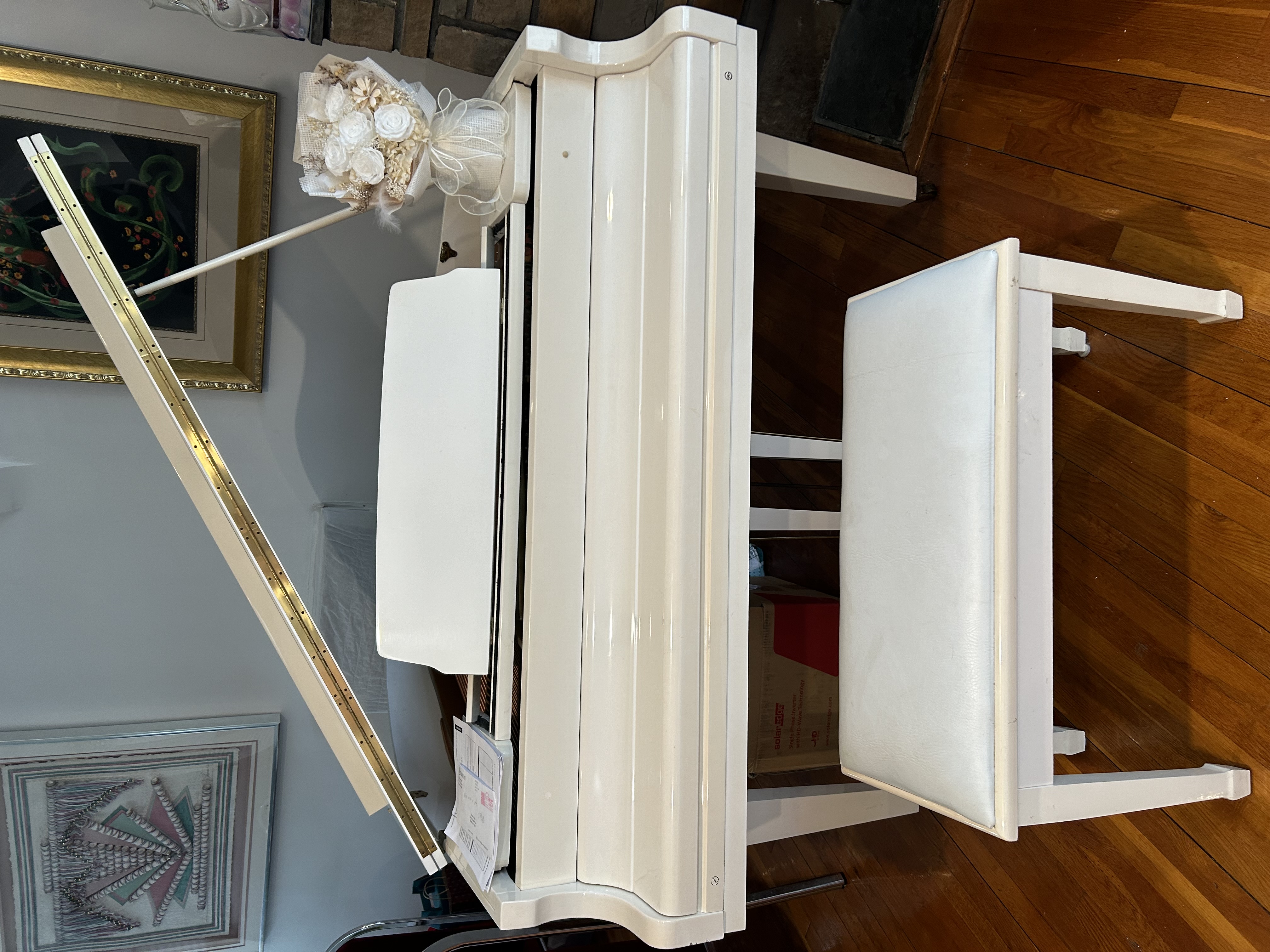 White Baby Grand Piano