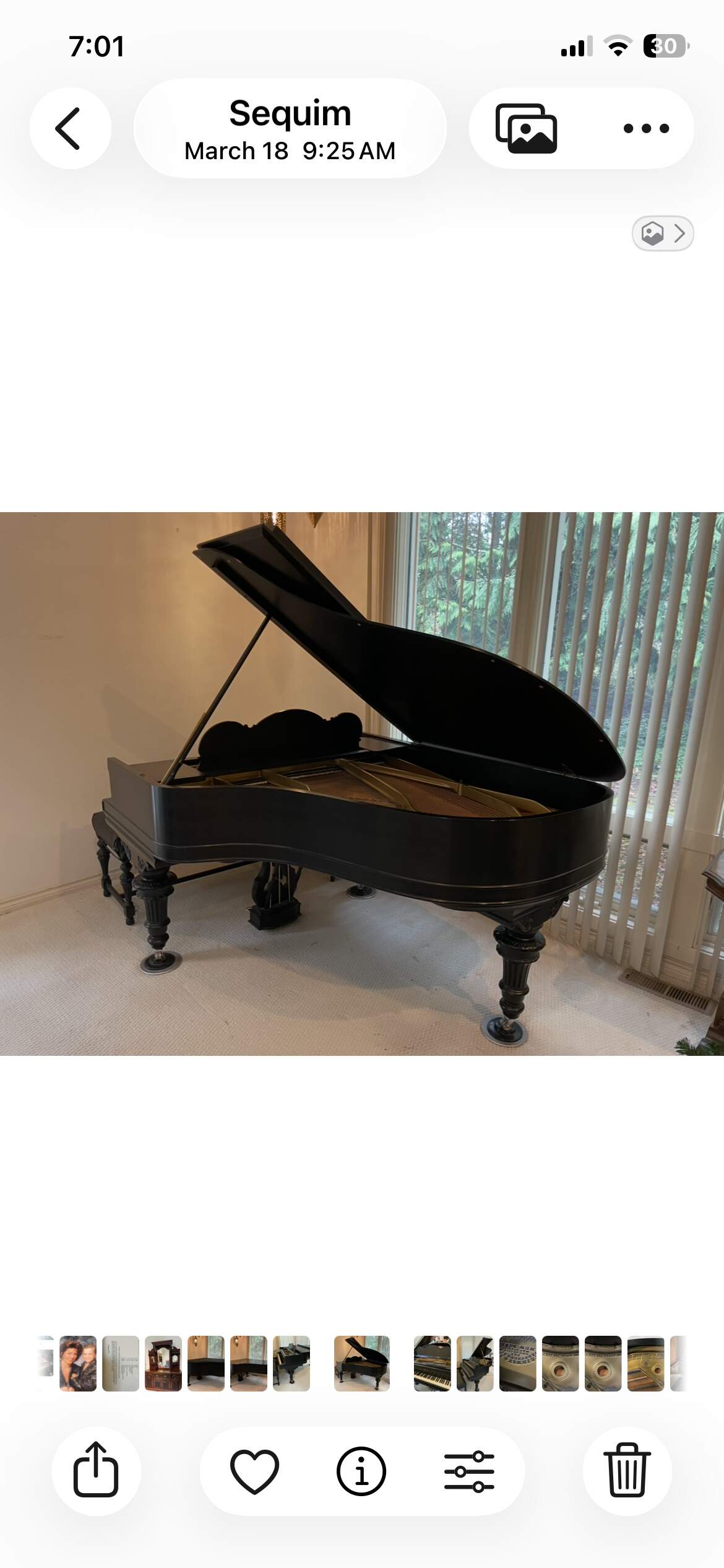 Beautiful 19th century medium grand piano