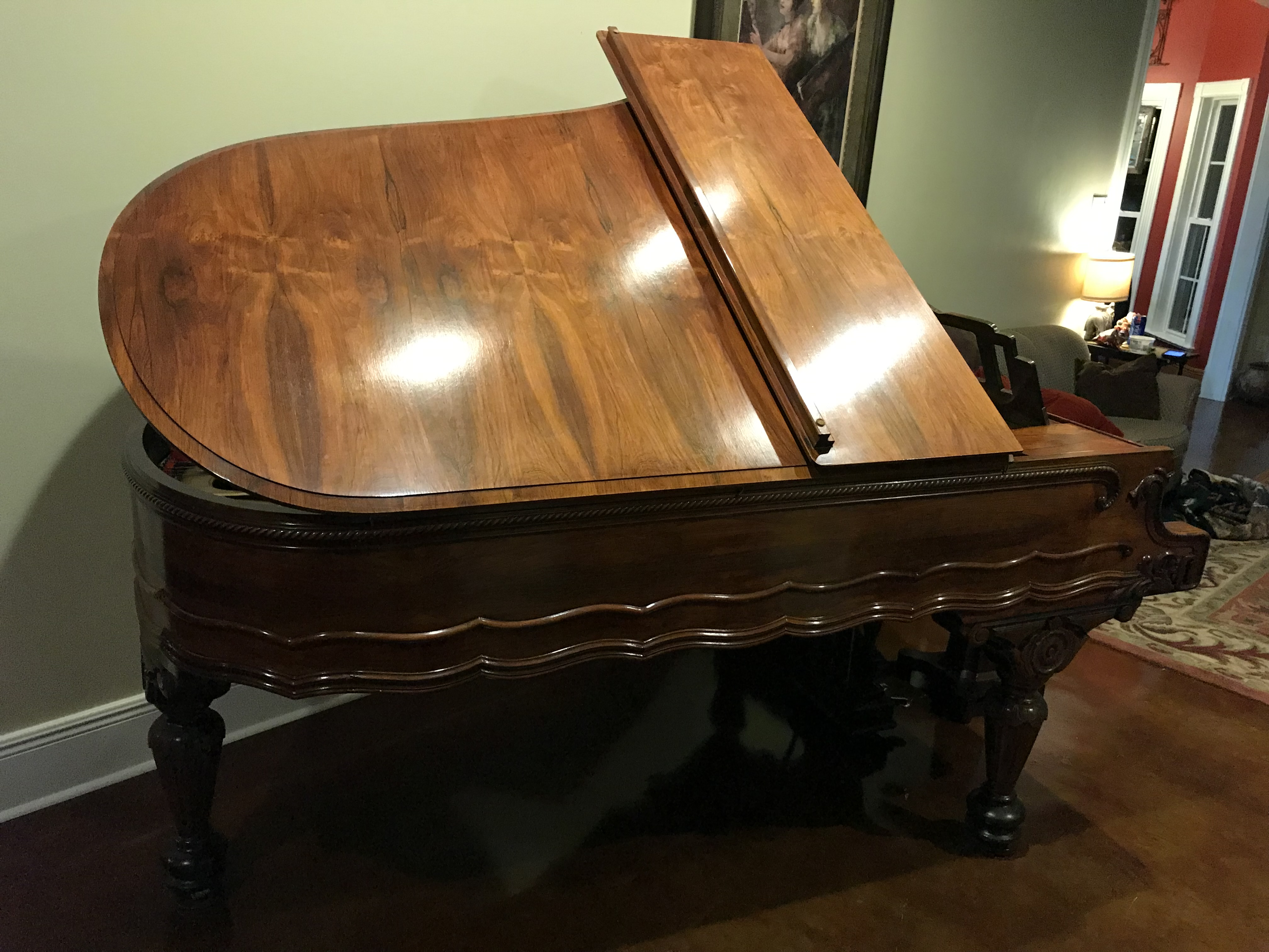 Antique 1896 Kranich & Bach 7 foot grand piano 