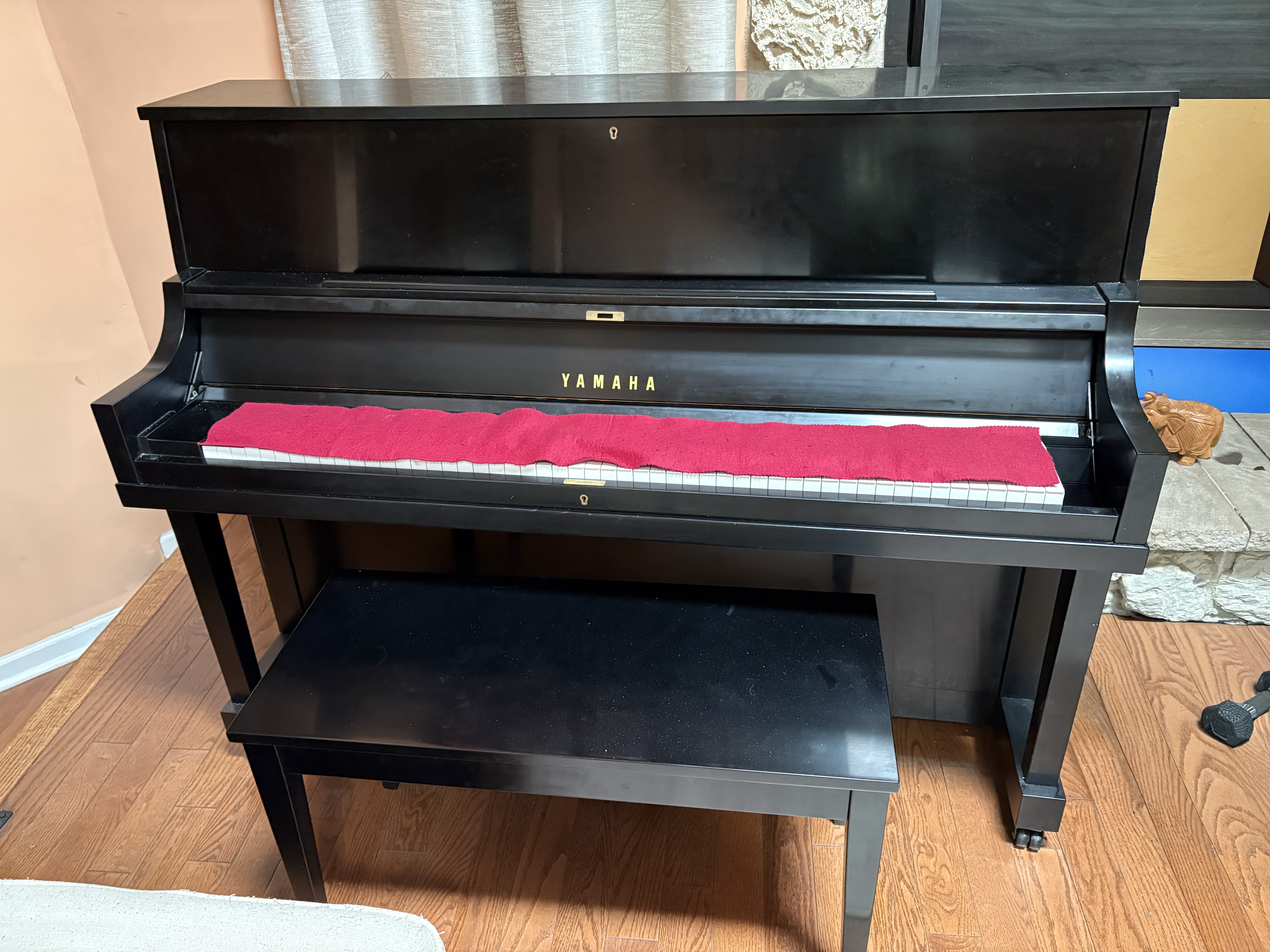 2019 Yamaha P22 Studio Upright Piano - Satin Ebony Finish