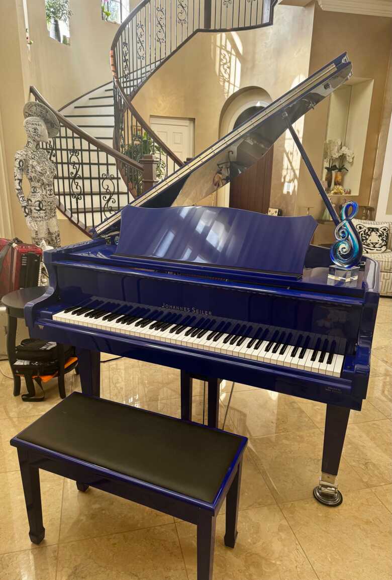 Luxury Blue Self-Playing Baby Grand Piano – Johannes Seiler