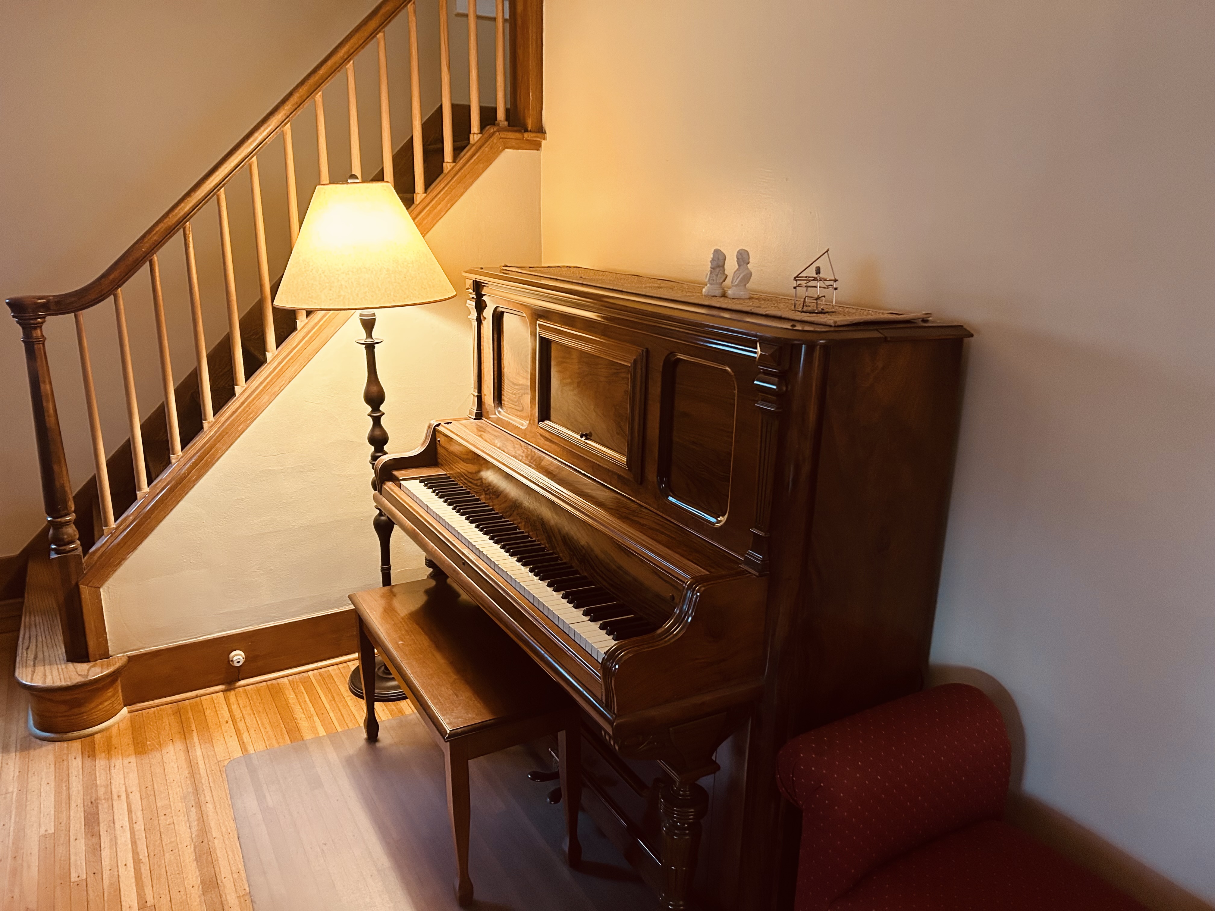 Rare Upright Grand Piano - Kurtzmann Walnut & Ivory