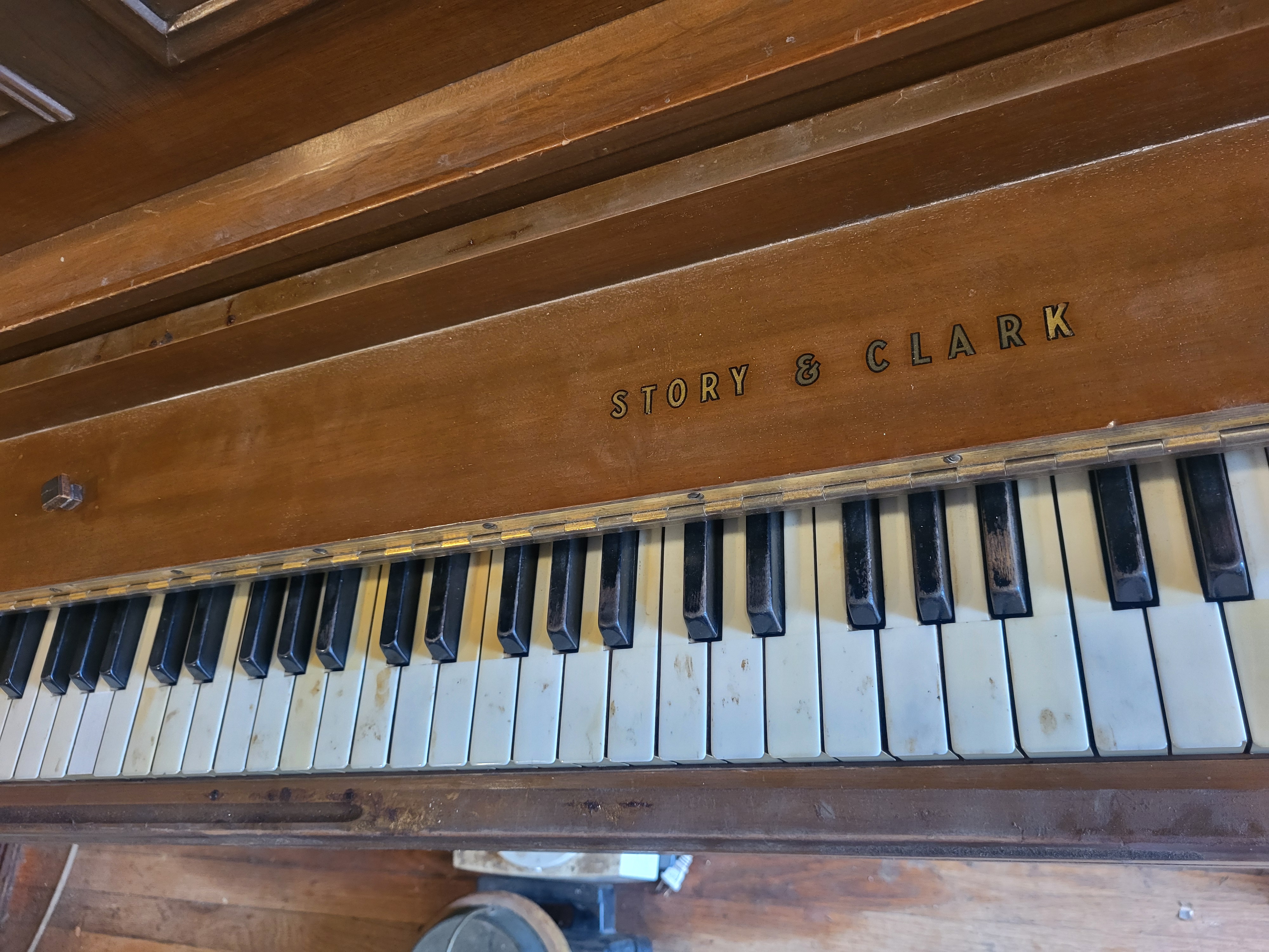 Vintage 1917 story and Clark Chicago upright player piano