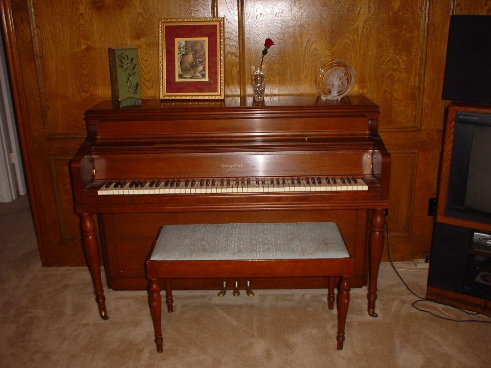 Beautiful George Steck upright piano with bench 