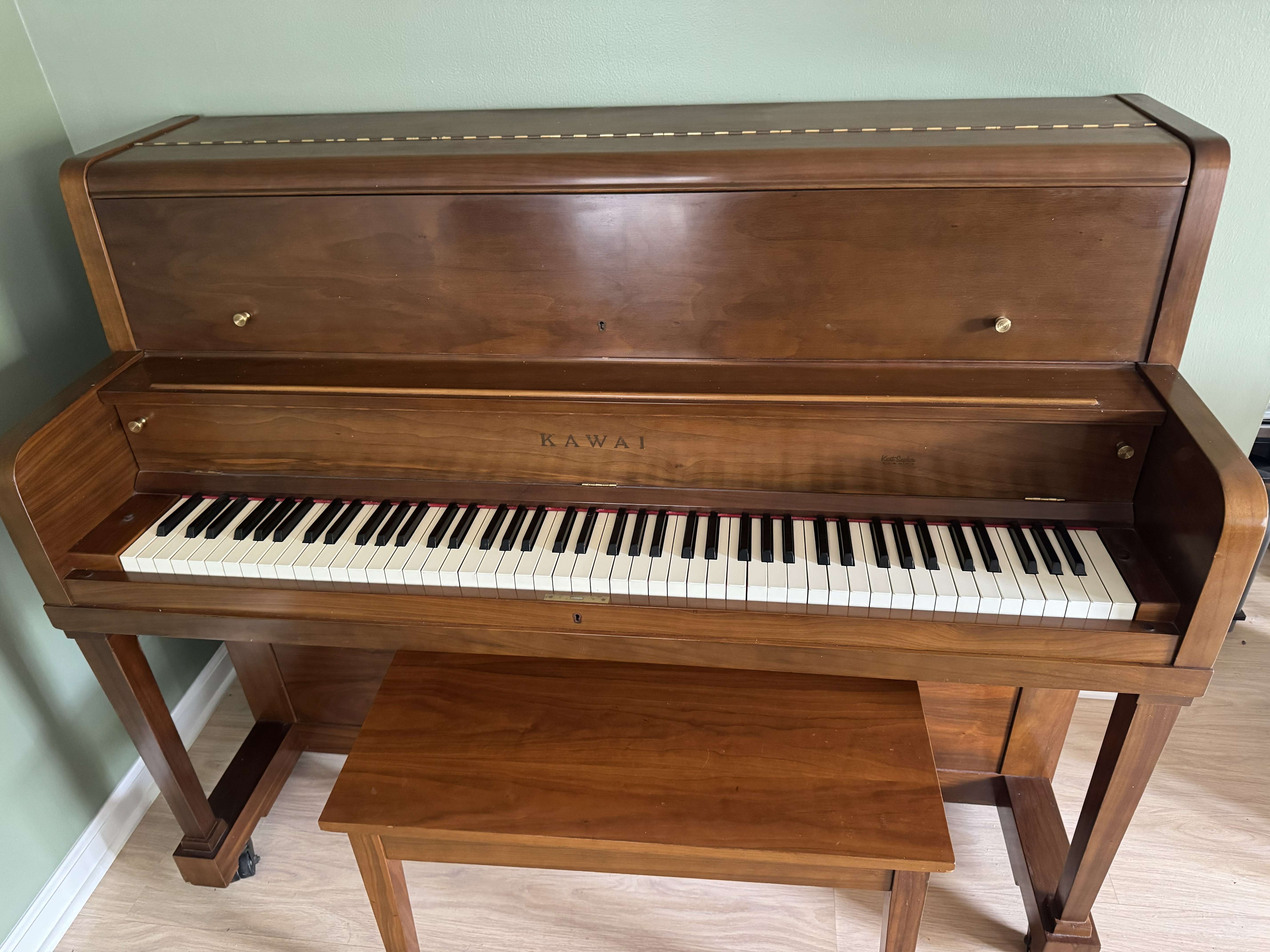 45" Kawai Studio Upright w/Original Bench– Made in Japan – 