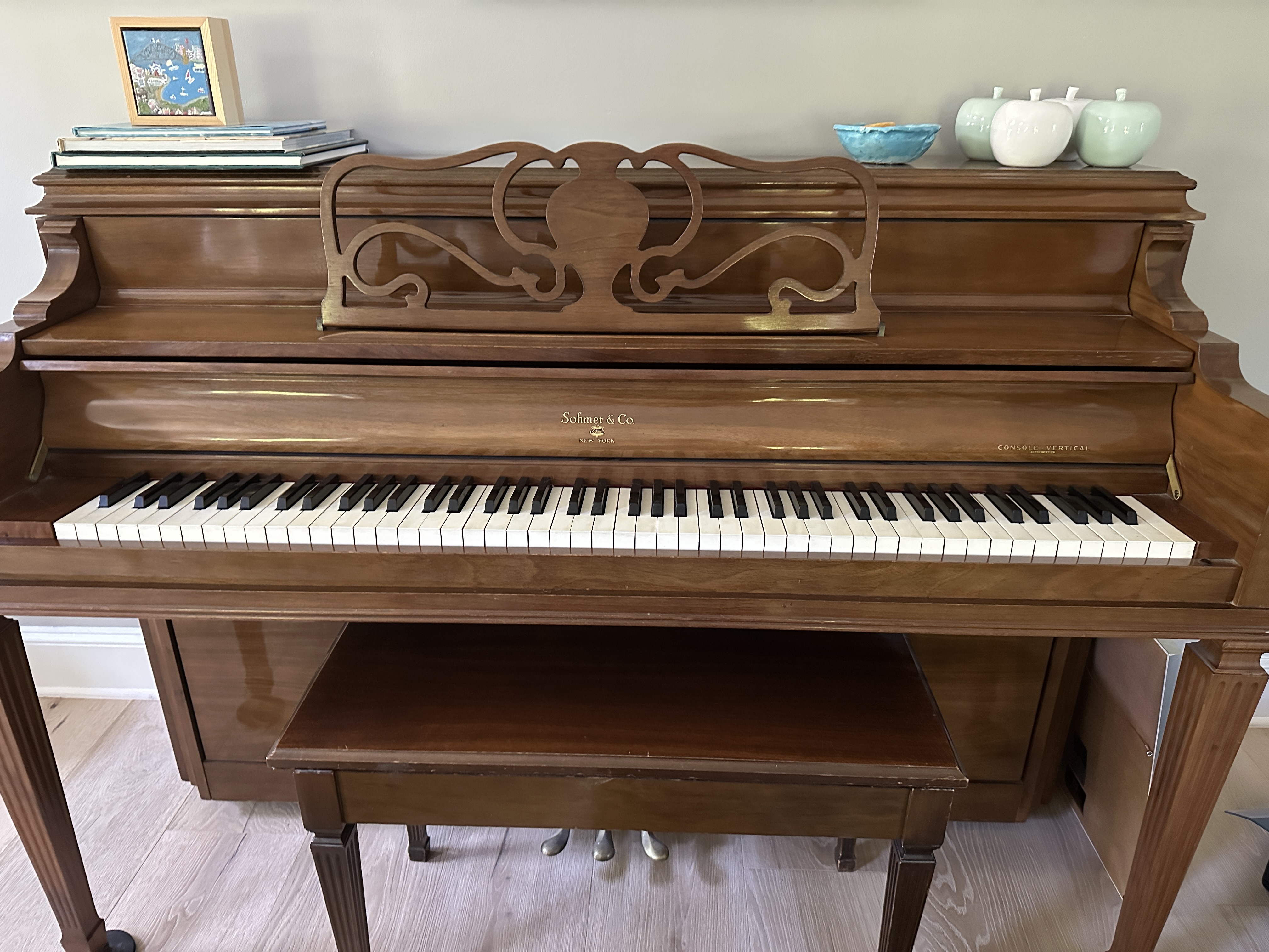 1956 Sohmer w/ bench,  Authenticity Cert Signed by Sohmer