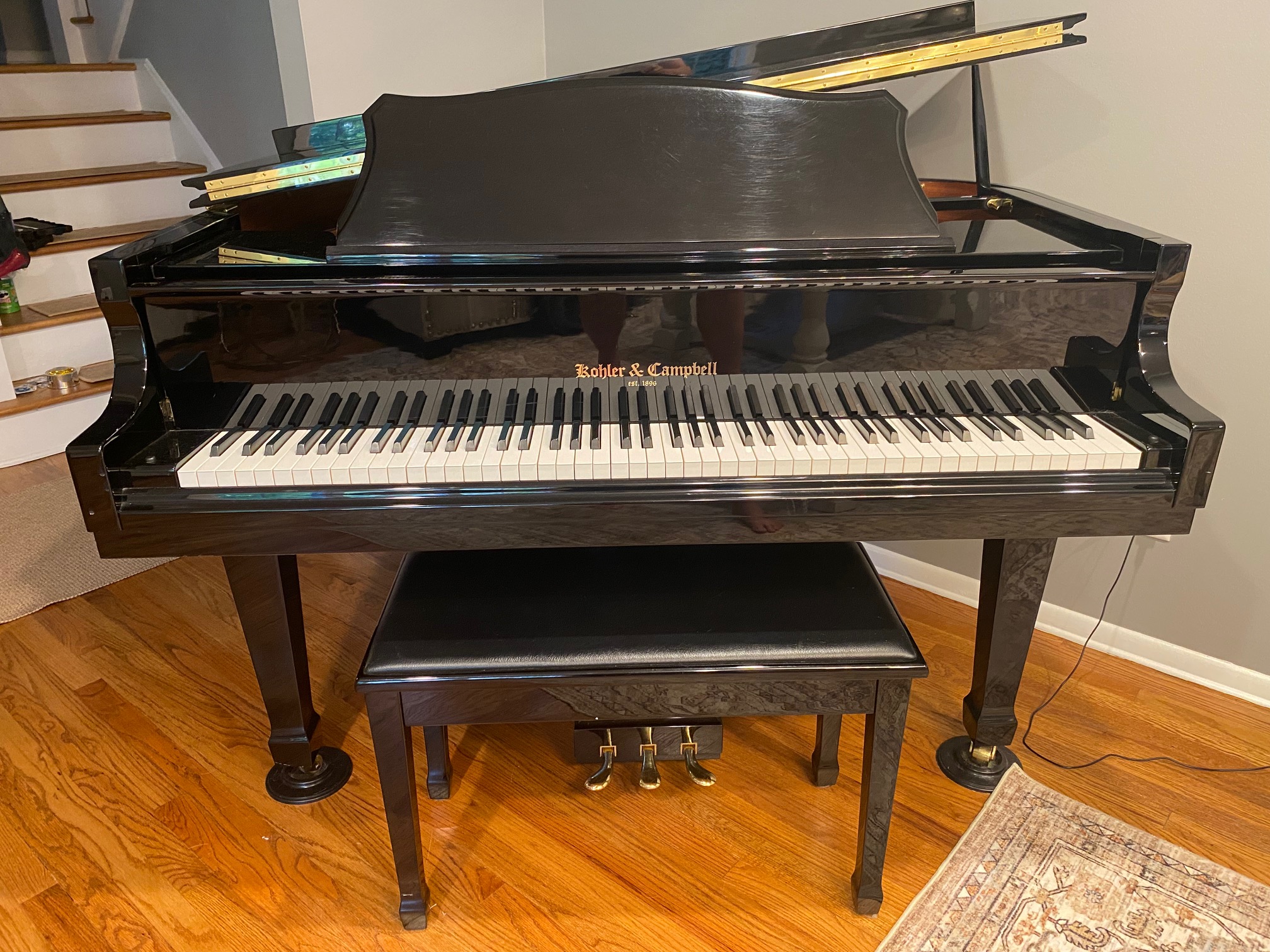 Black Kohler & Campbell Baby Grand Piano 