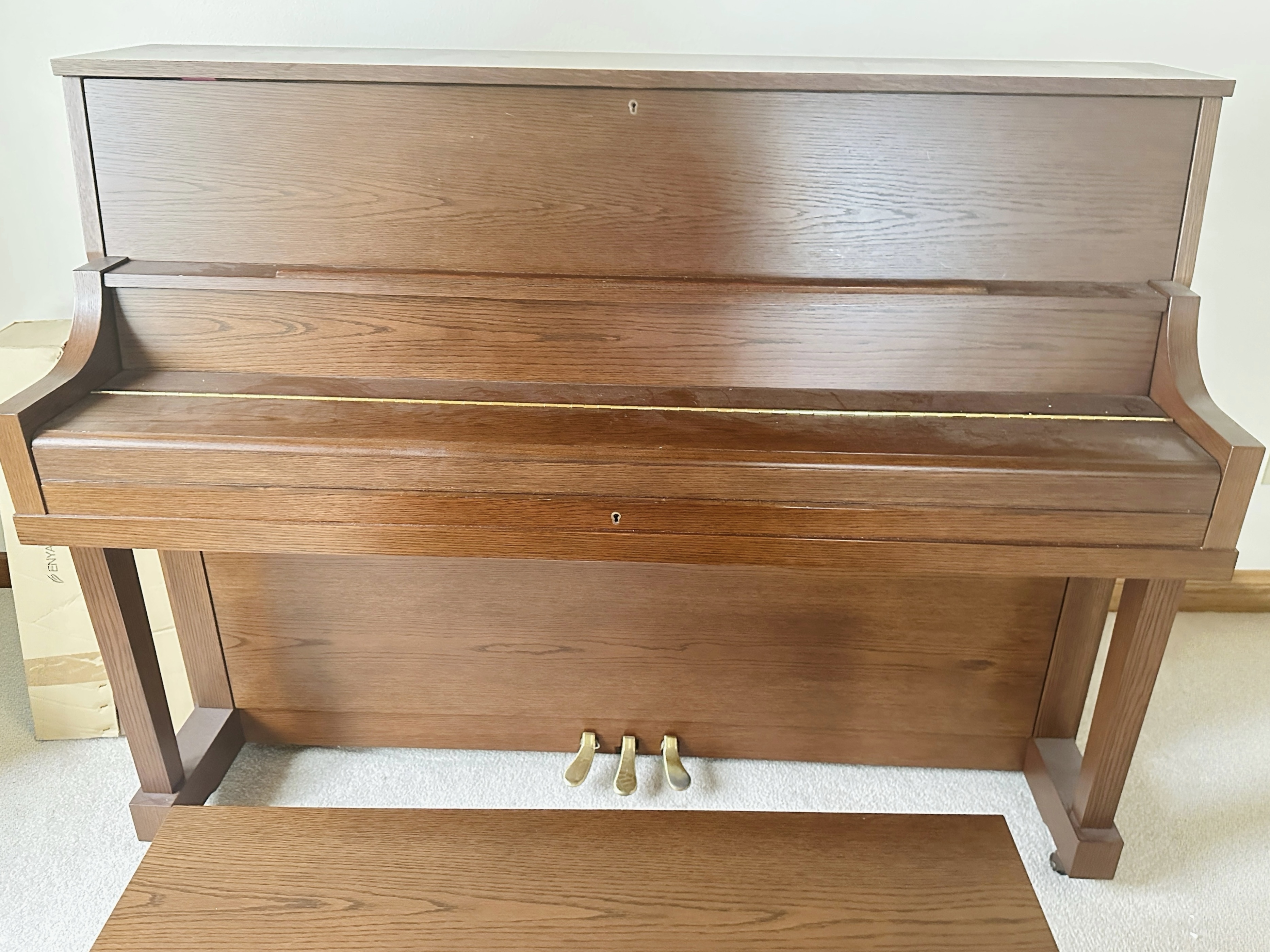 2014-Yamaha P22 Upright Piano-Walnut Satin Finish