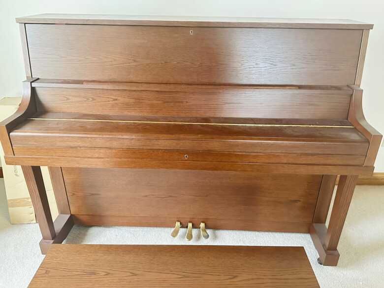 2014-Yamaha P22 Upright Piano-Walnut Satin Finish
