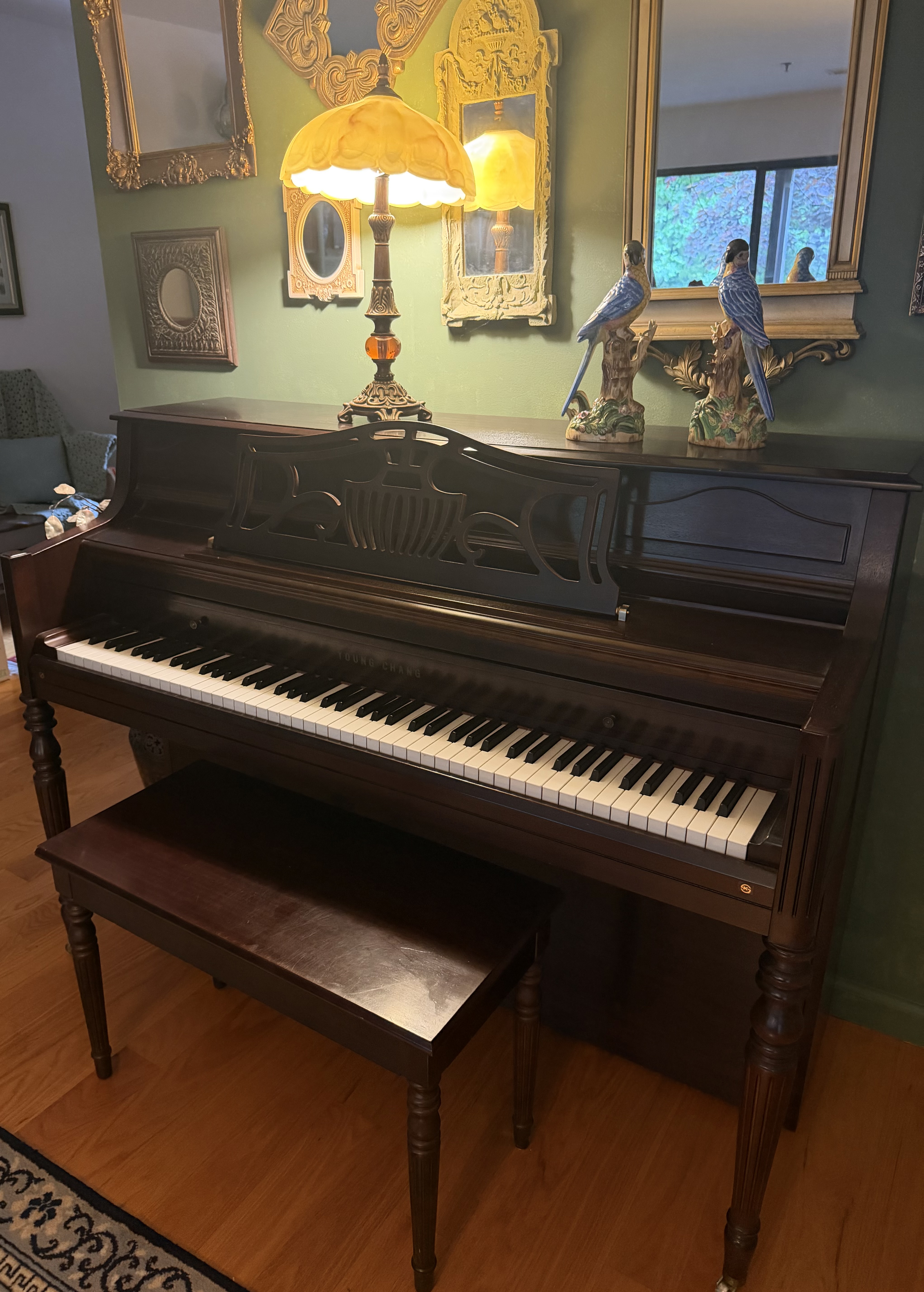 Young Change Console Piano with Bench
