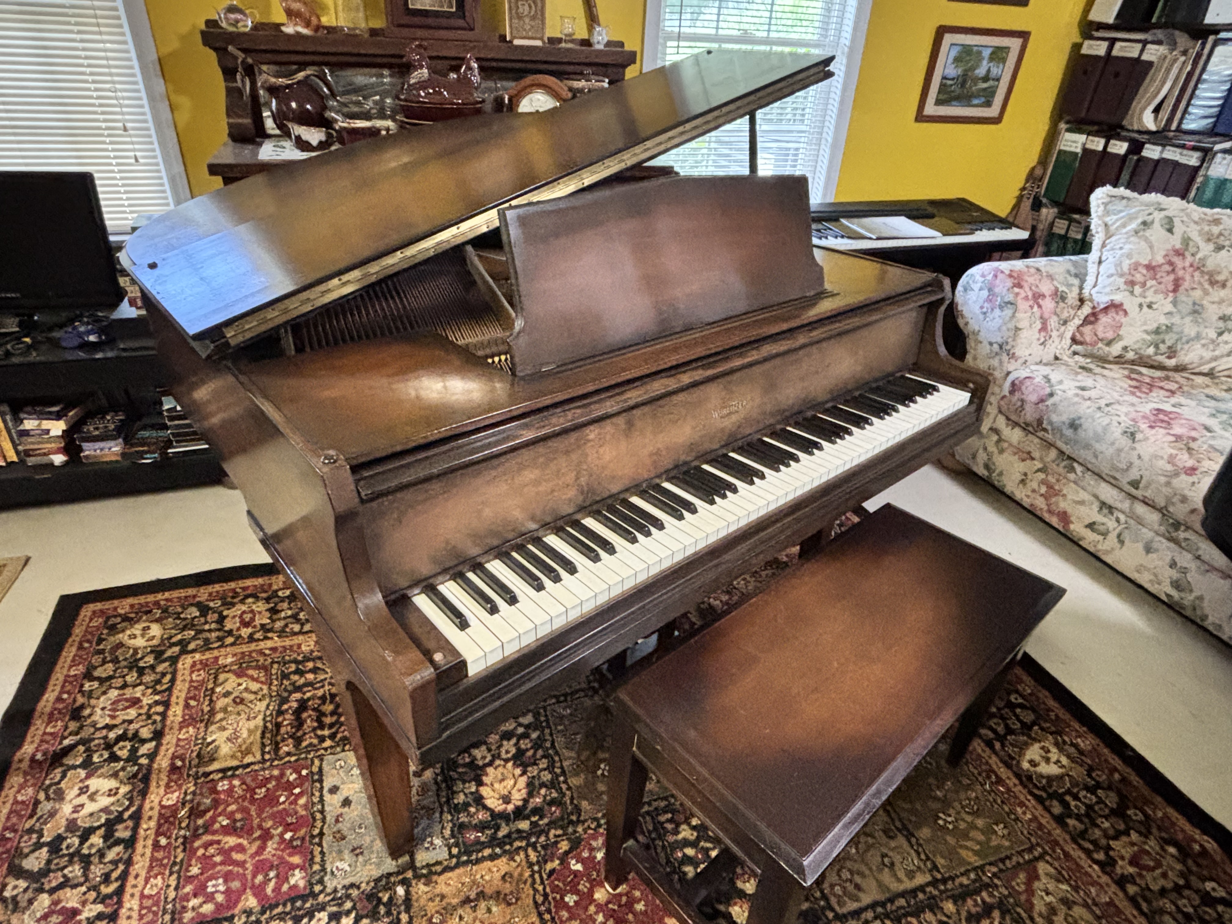 Vintage 4' 10" Wurlitzer Baby Grand Piano