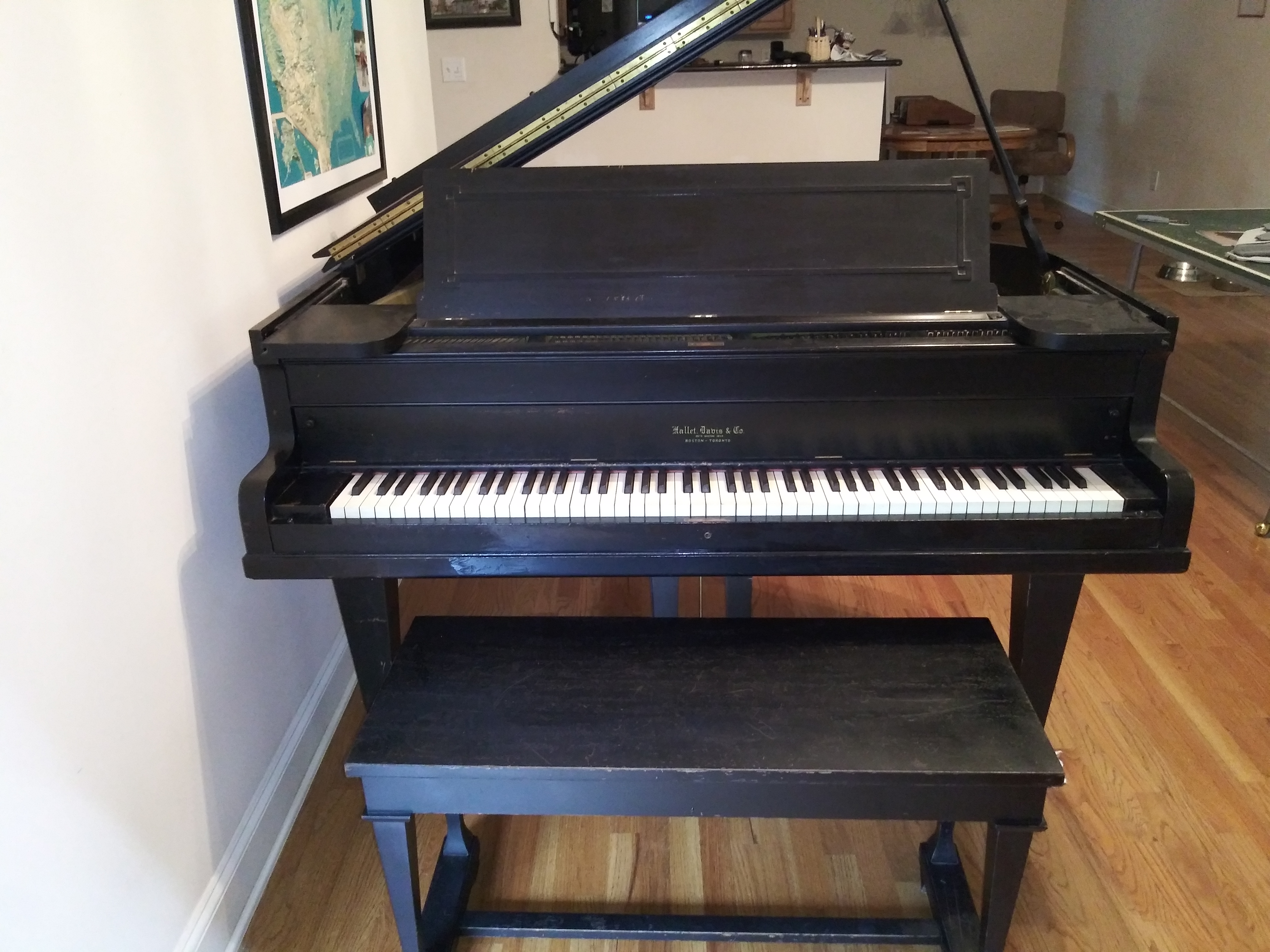 1921 Hallet-Davis baby grand piano