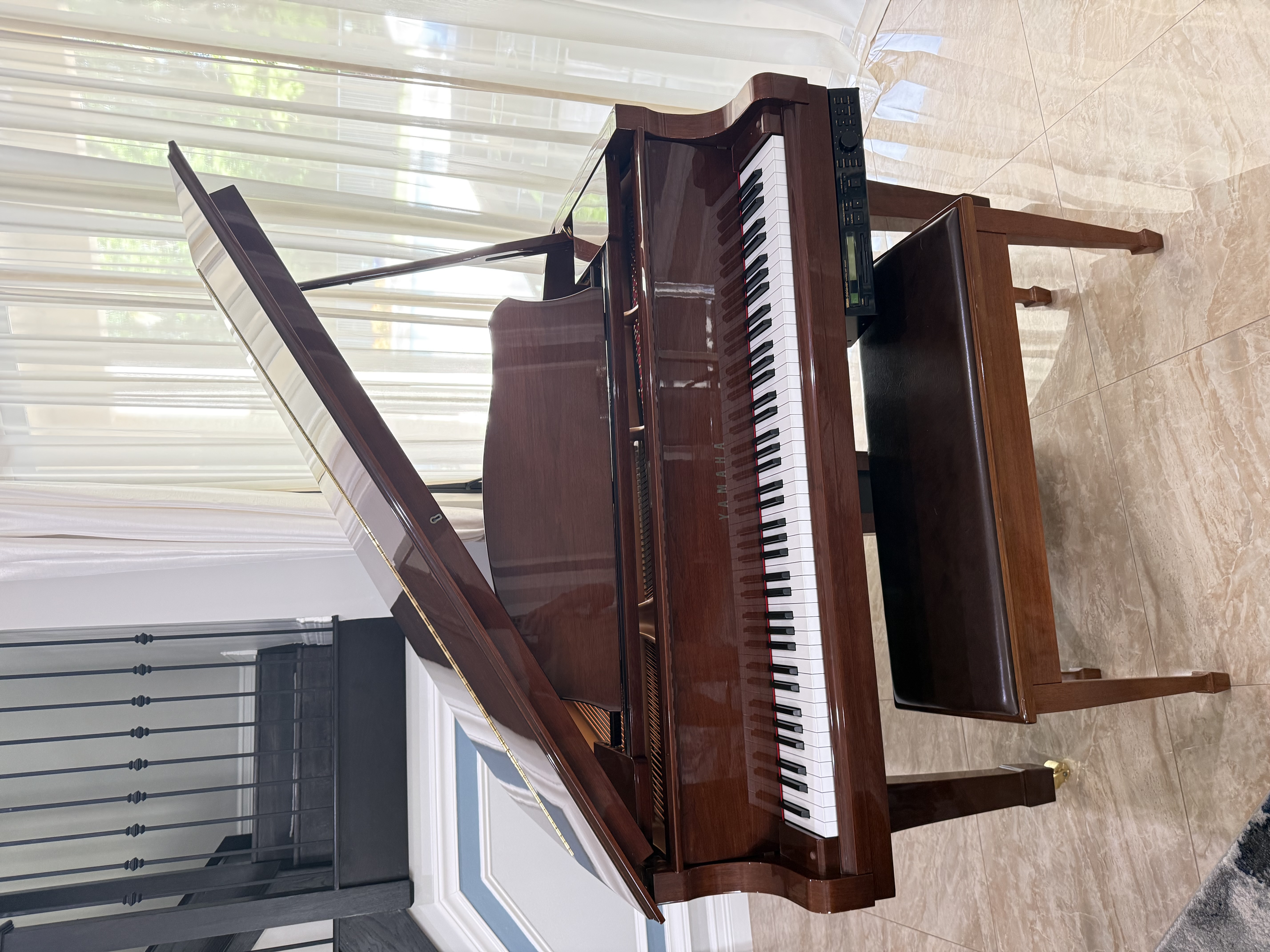 1995 Yamaha C1 Disklavier Baby Grand Piano–Polished Mahogany