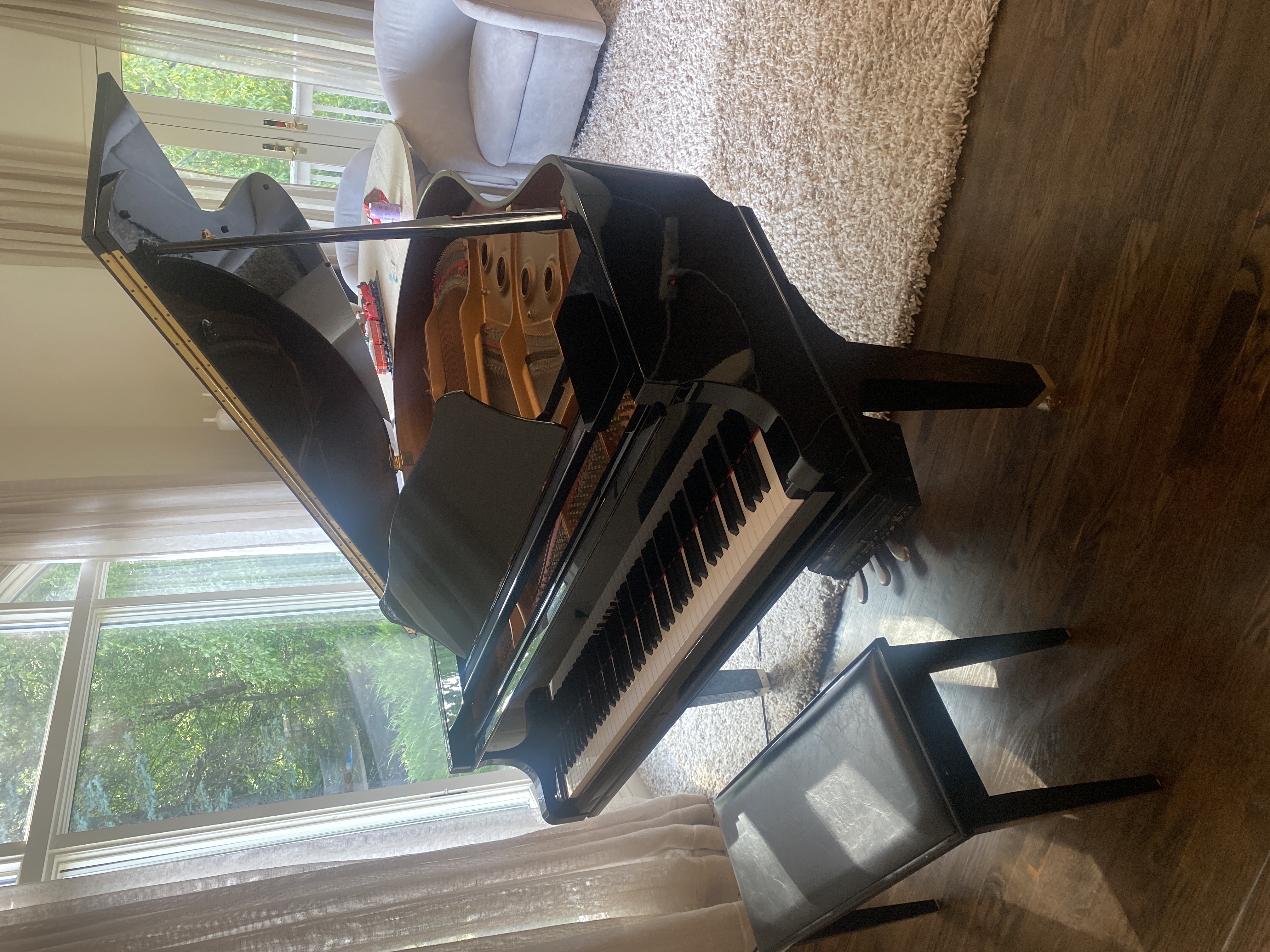 2003 YAMAHA POLISHED EBONY PIANO 5’3” DISKLAVIER WITH BENCH