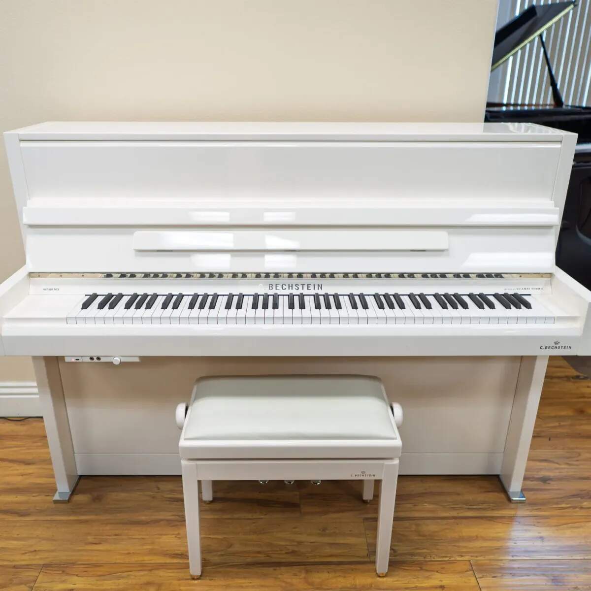 C. Bechstein Residence Series R2 Upright Piano White Polish