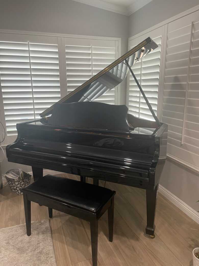  Gorgeous Glossy Black Hazelton Baby Grand