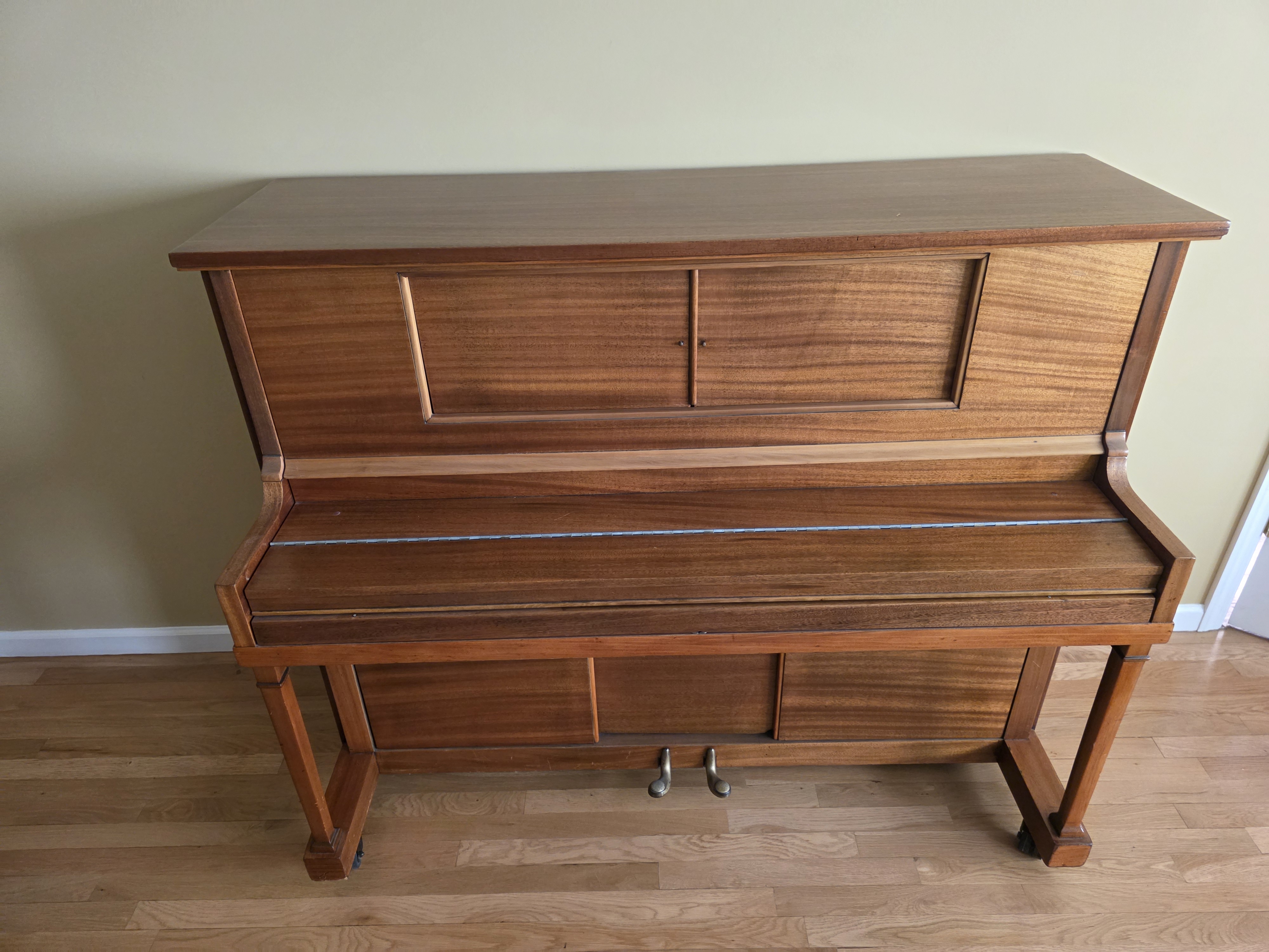 Lenox Strauch player piano w/electric motor & 50 music rolls