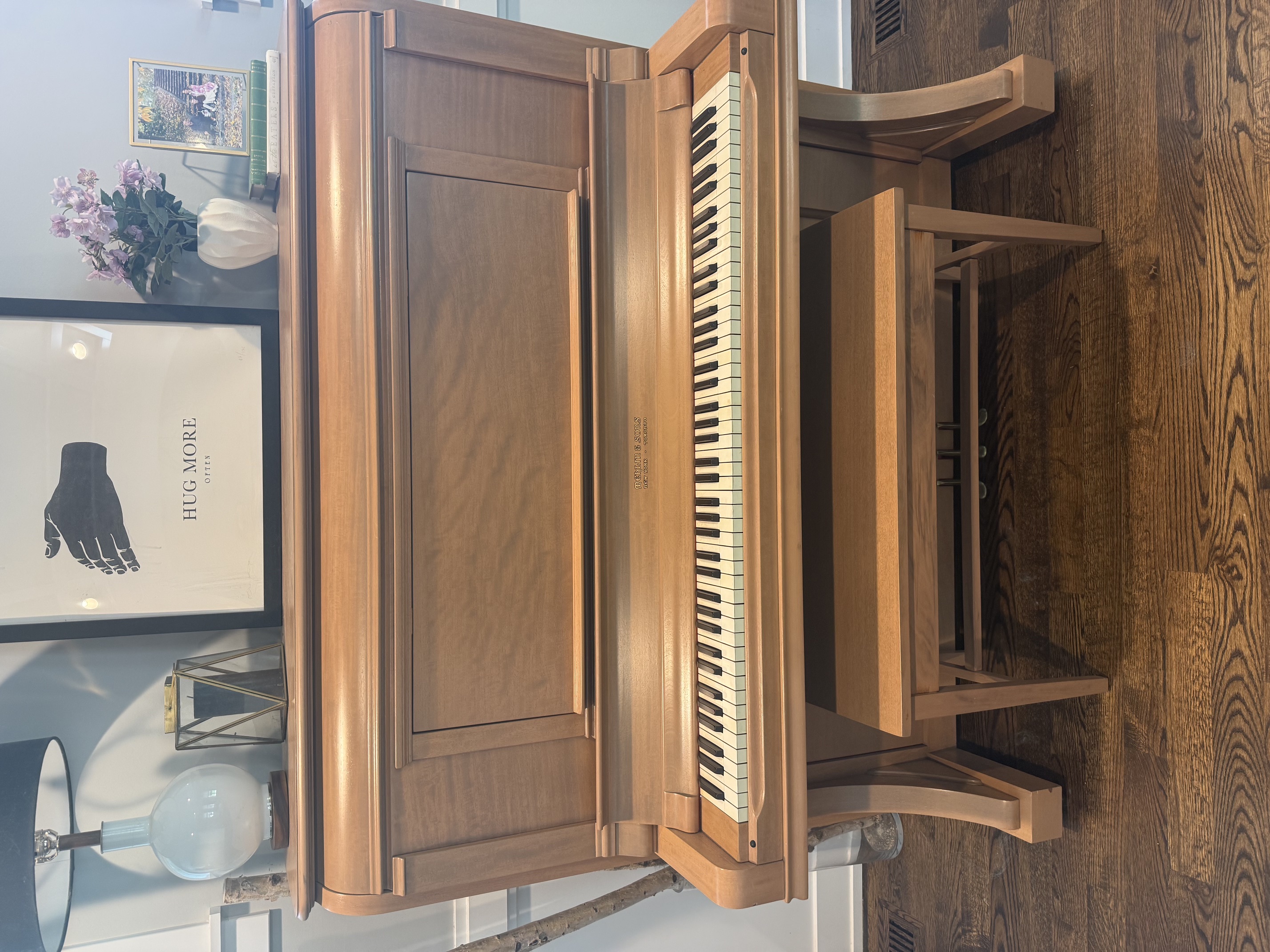 Professionally Restored 1914 Mehlin & Sons 56" Upright Piano