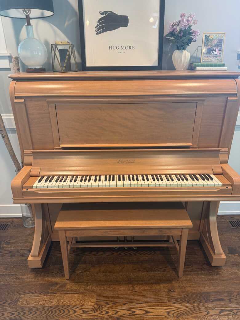 Professionally Restored 1914 Mehlin & Sons 56" Upright Piano