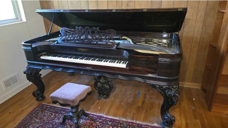 Antique Chickering square grand piano