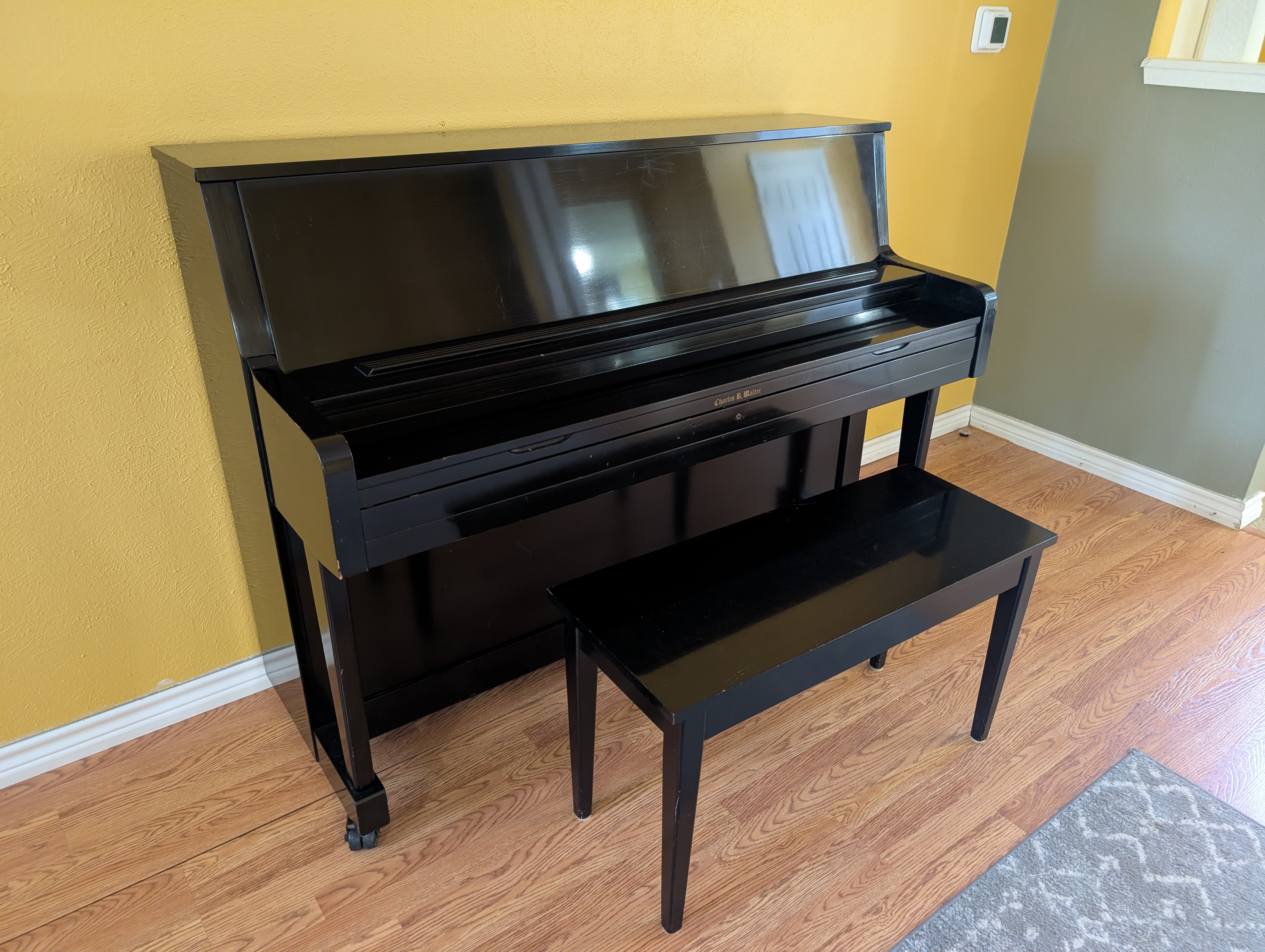 Charles Walter Studio Upright Piano