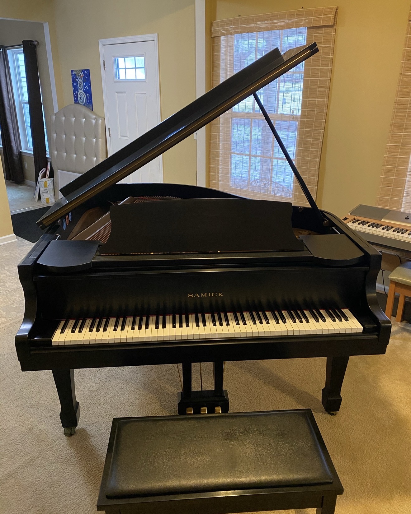 Samick G-1A 5'1" Baby Grand Piano with Bench – Satin Black
