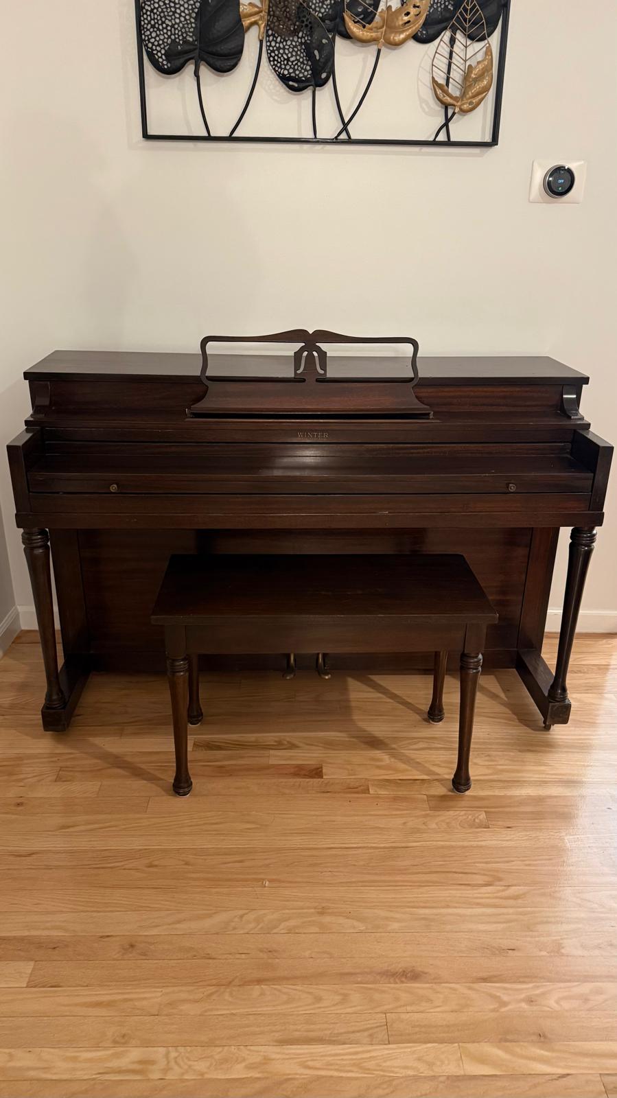 1940 Winter & Company Console Upright Piano – Mahogany – New