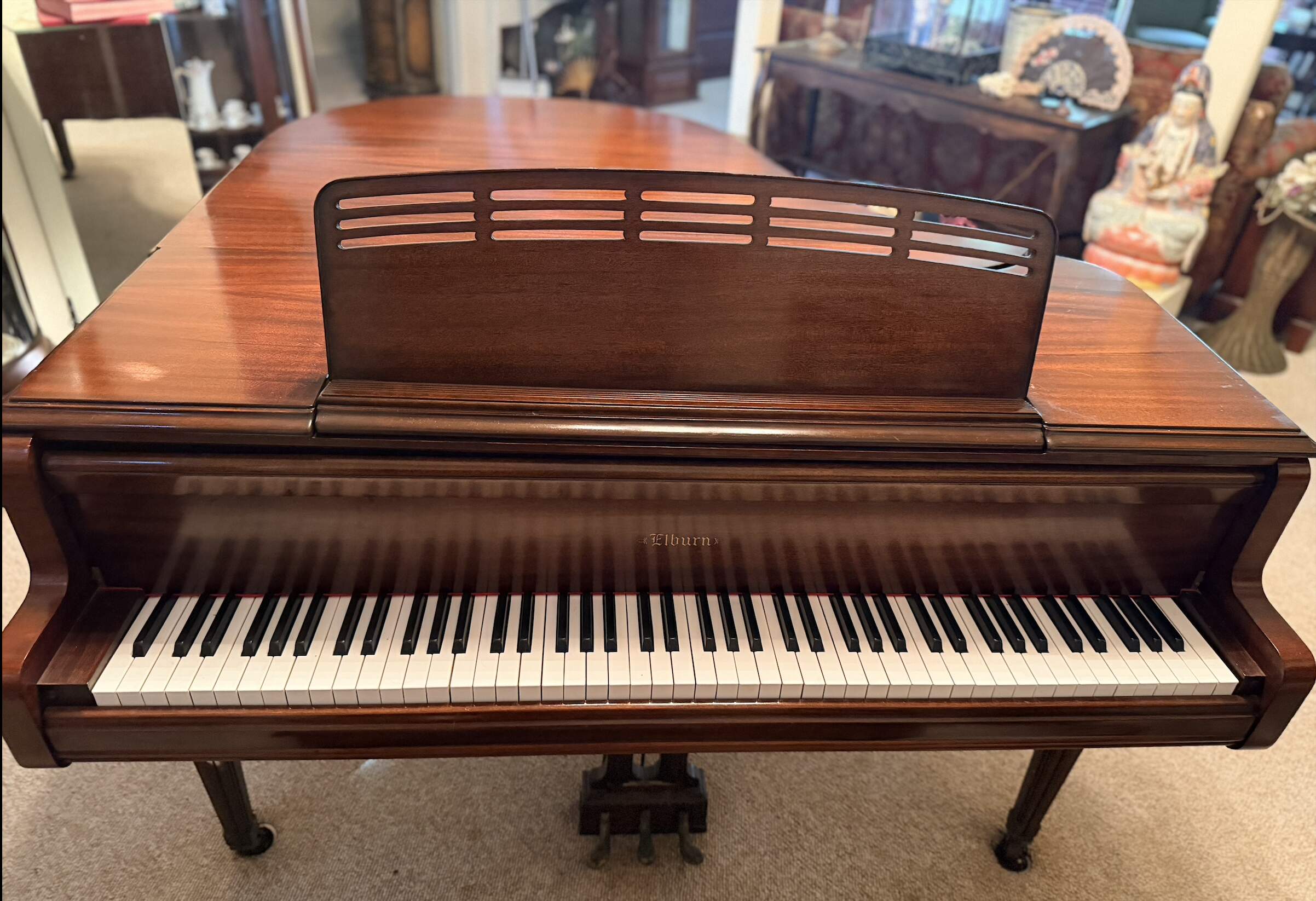 Exceptional 1929 Elburn 5'1" Baby Grand Piano Mahogany