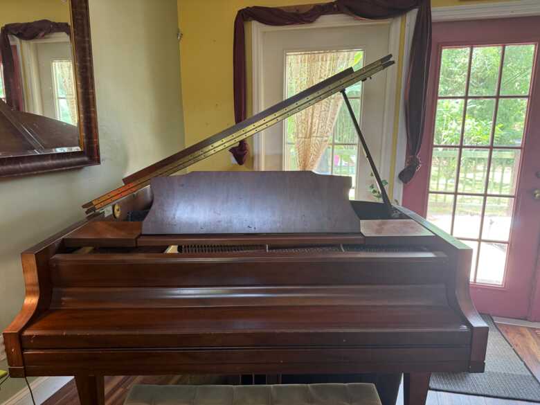 Walnut Kimball grand piano