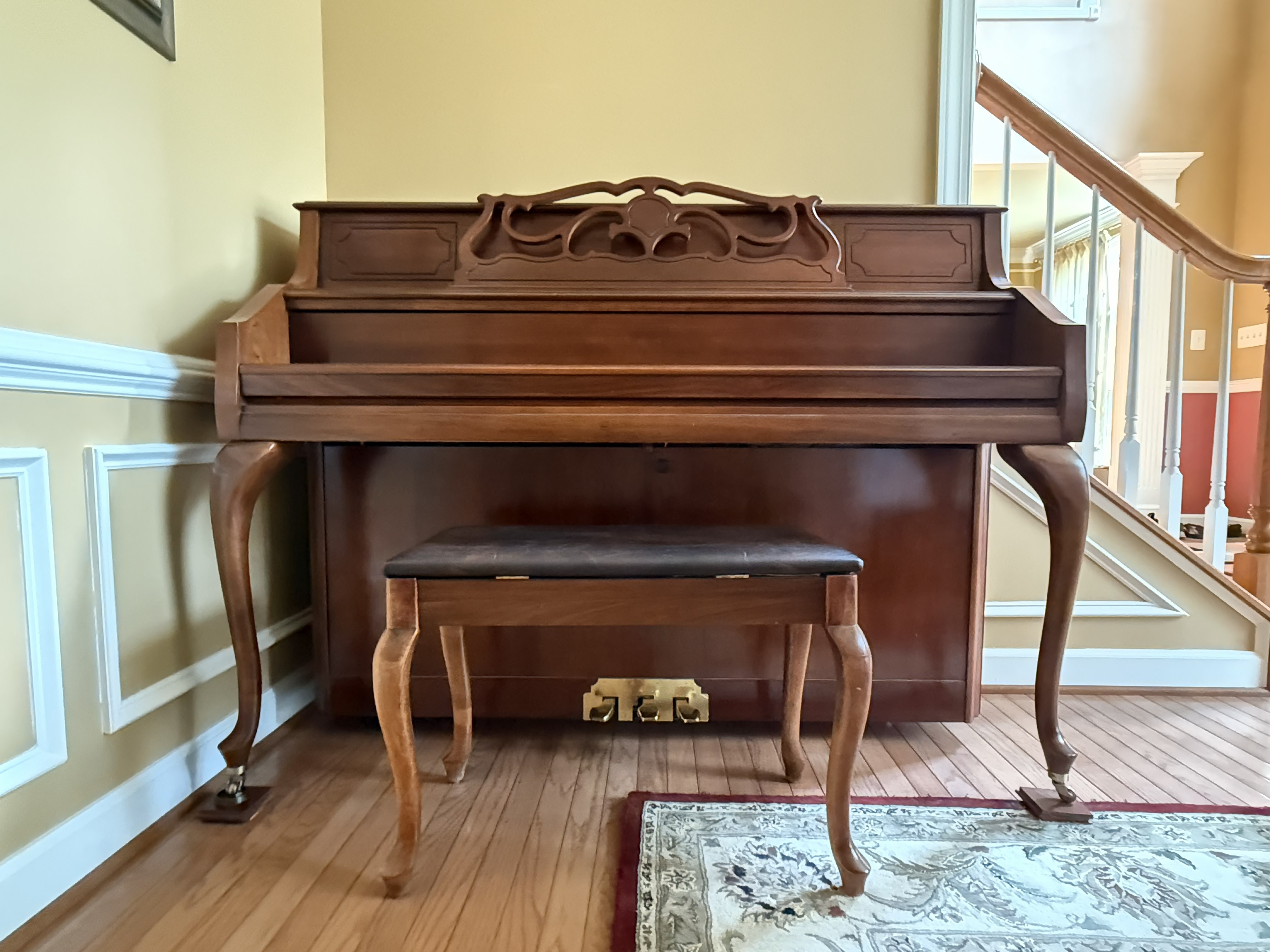 Pristine Kohler & Campbell 43" Console Piano – Walnut Gloss