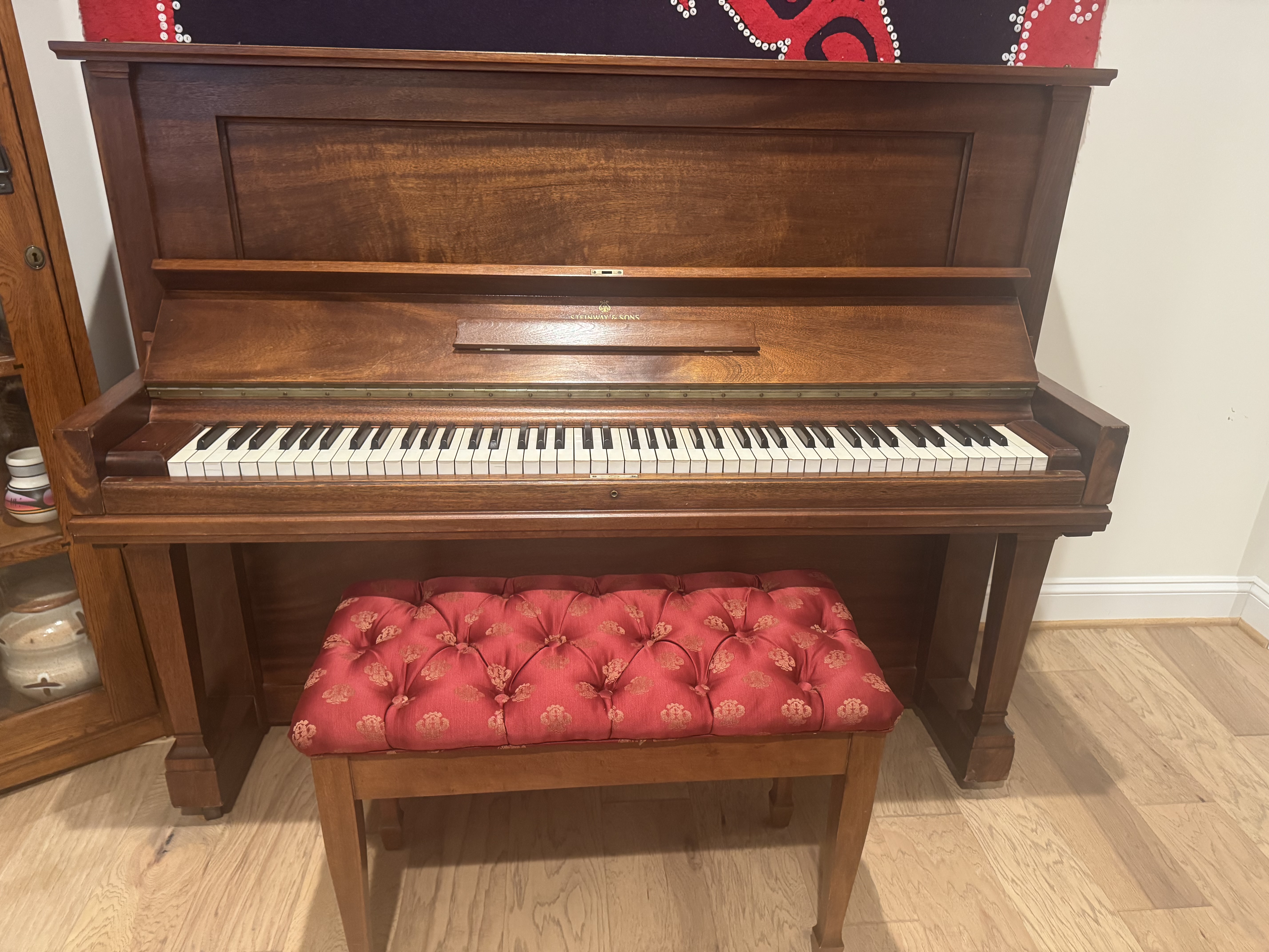 Steinway Upright Piano & Bench circa 1915 - excellent condit