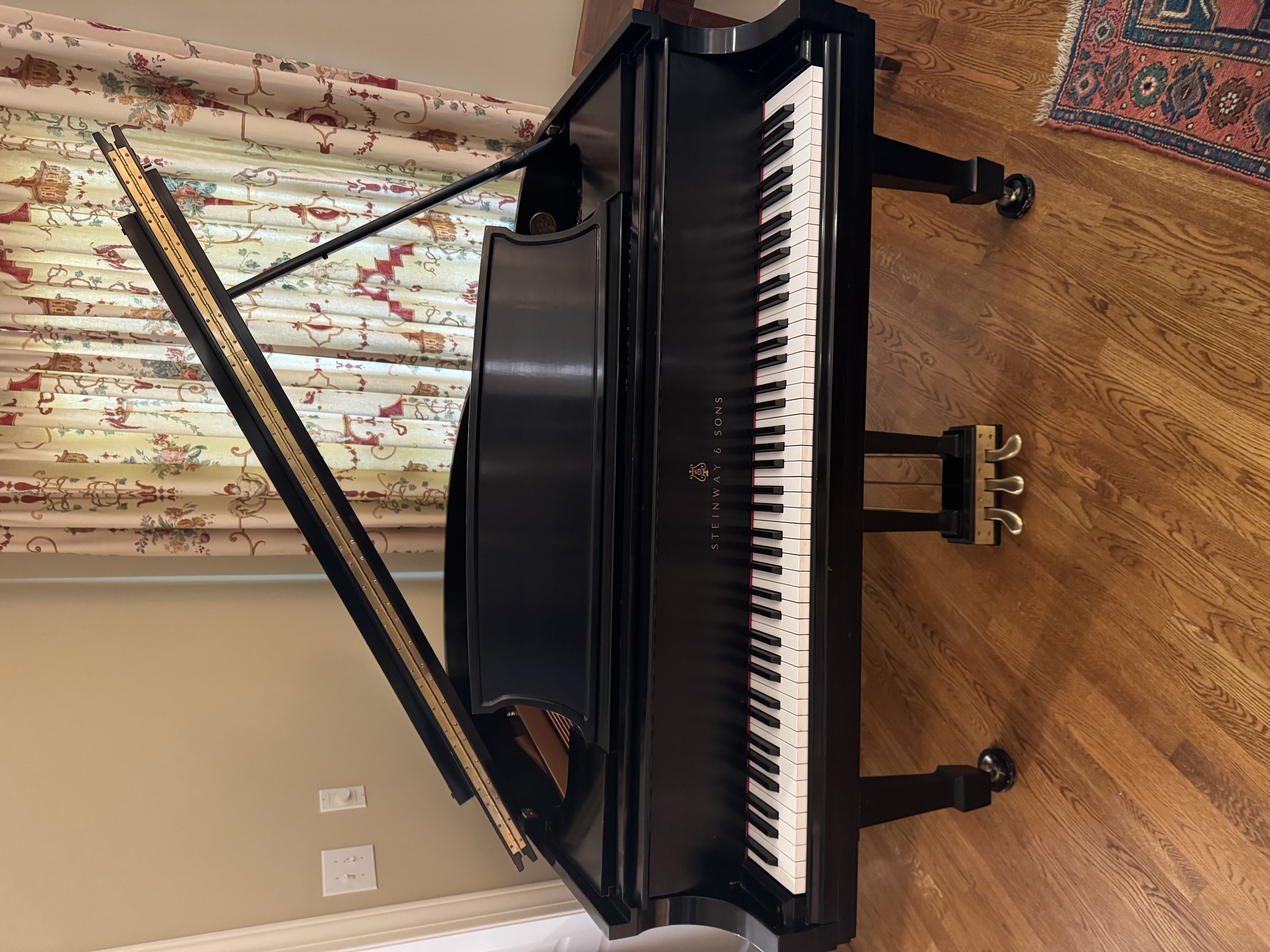 2002 Steinway and Sons Ebony Satin Model S Grand Piano