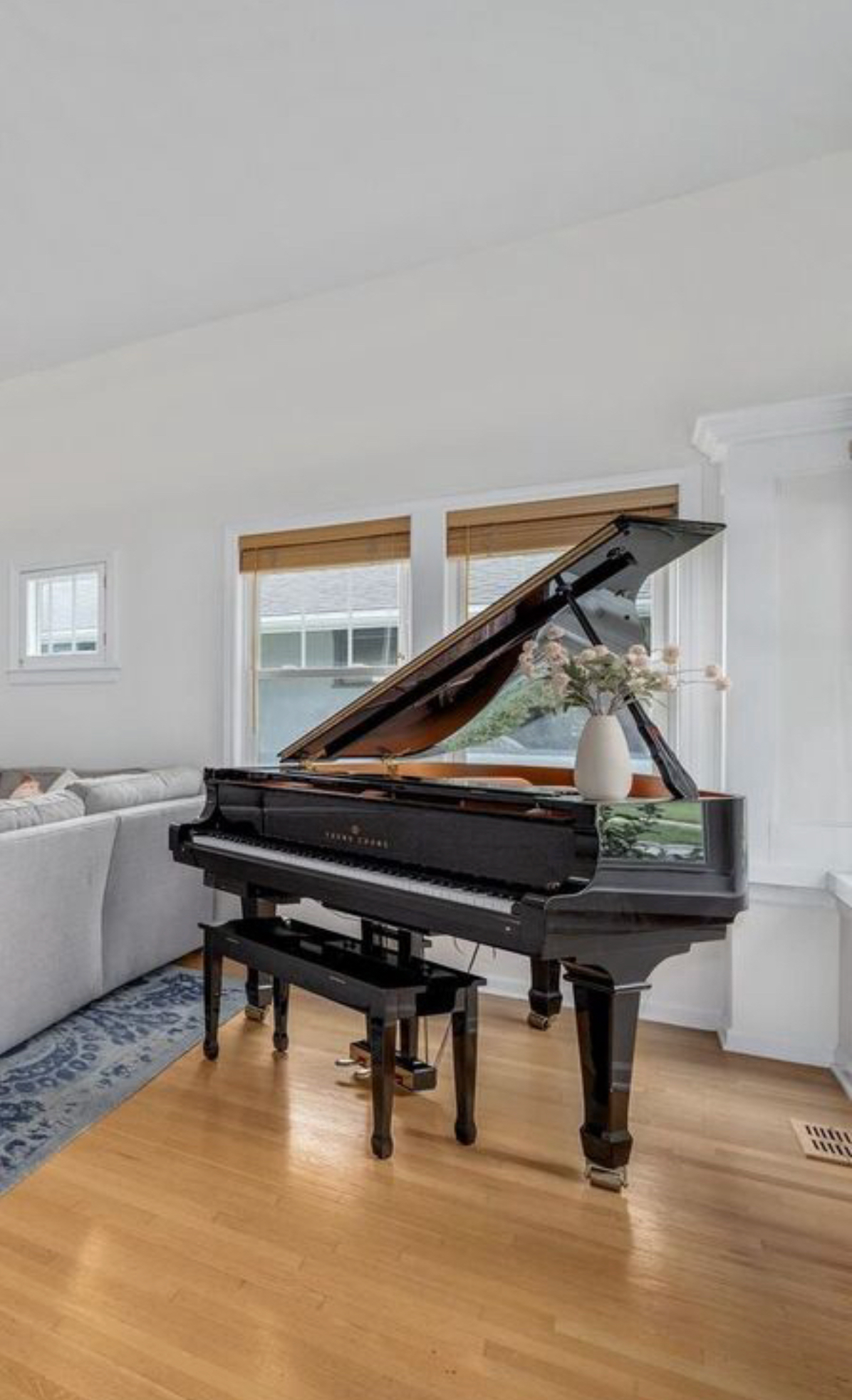 Young Chang baby grand piano with QRS player piano system