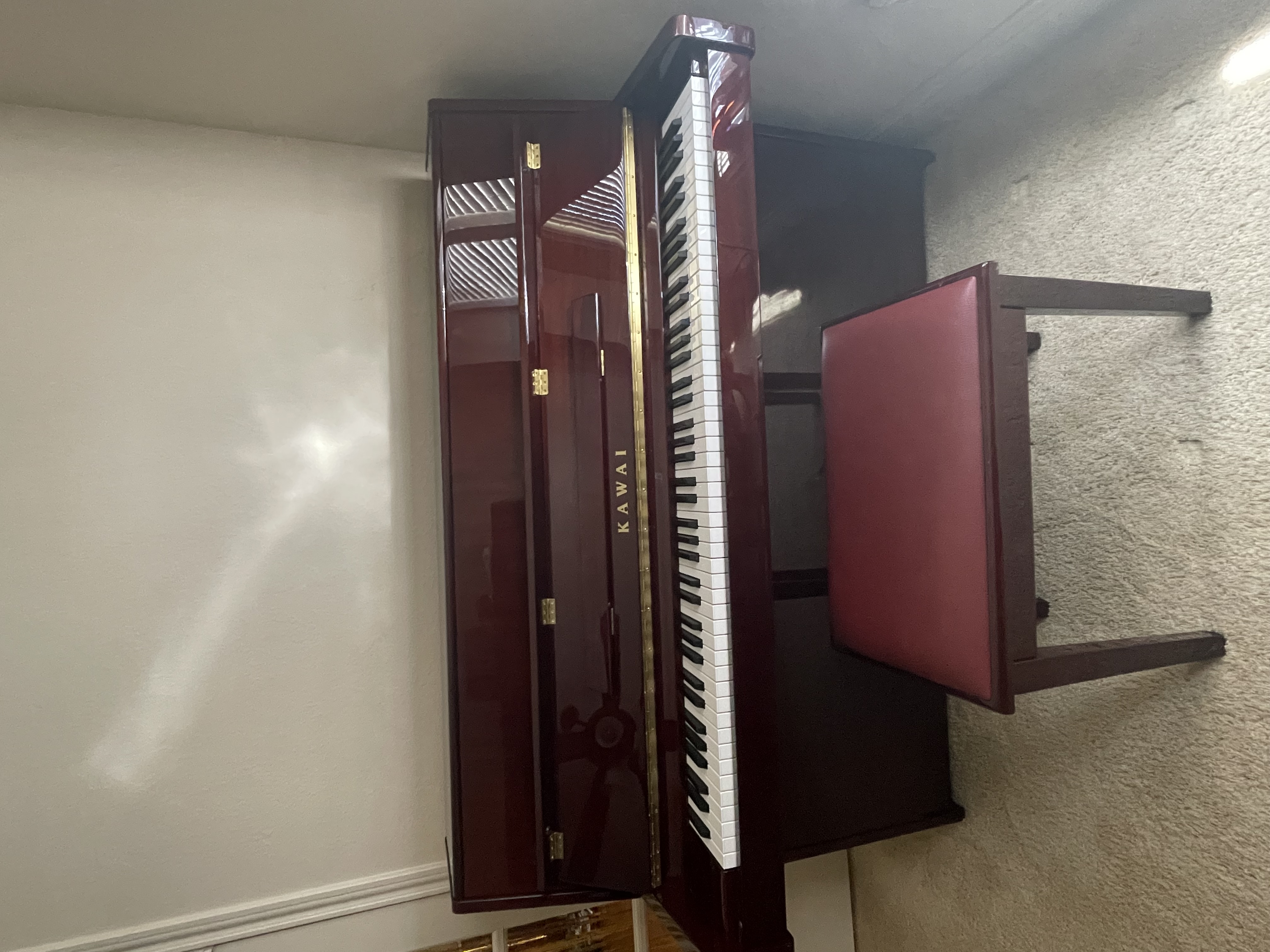 Pristine 2017 Kawai K-15E upright 43” mahogany Single owner