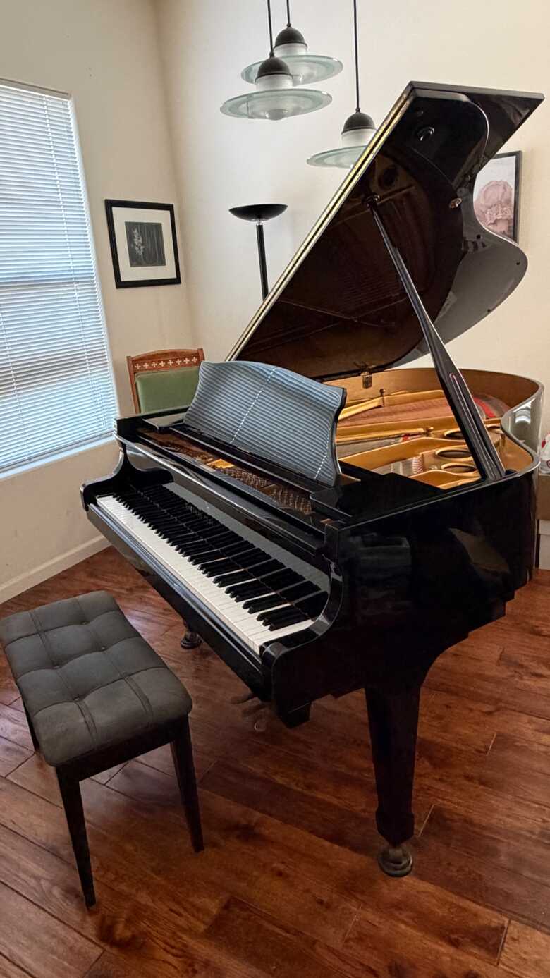 Beautiful ebony Sherman Clay grand piano