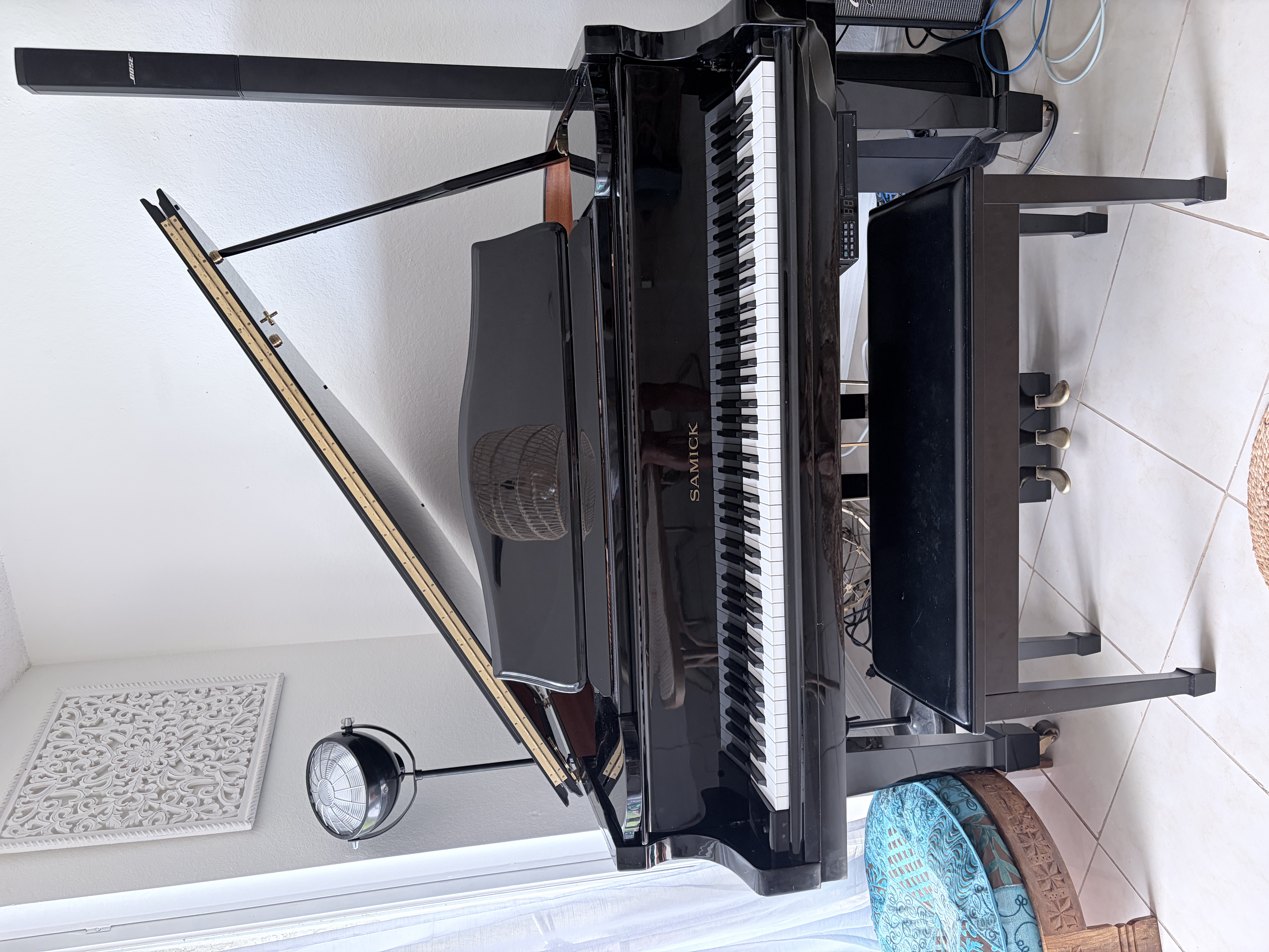 5’0” Samick SIG-50 Baby Grand Piano – w player piano system 