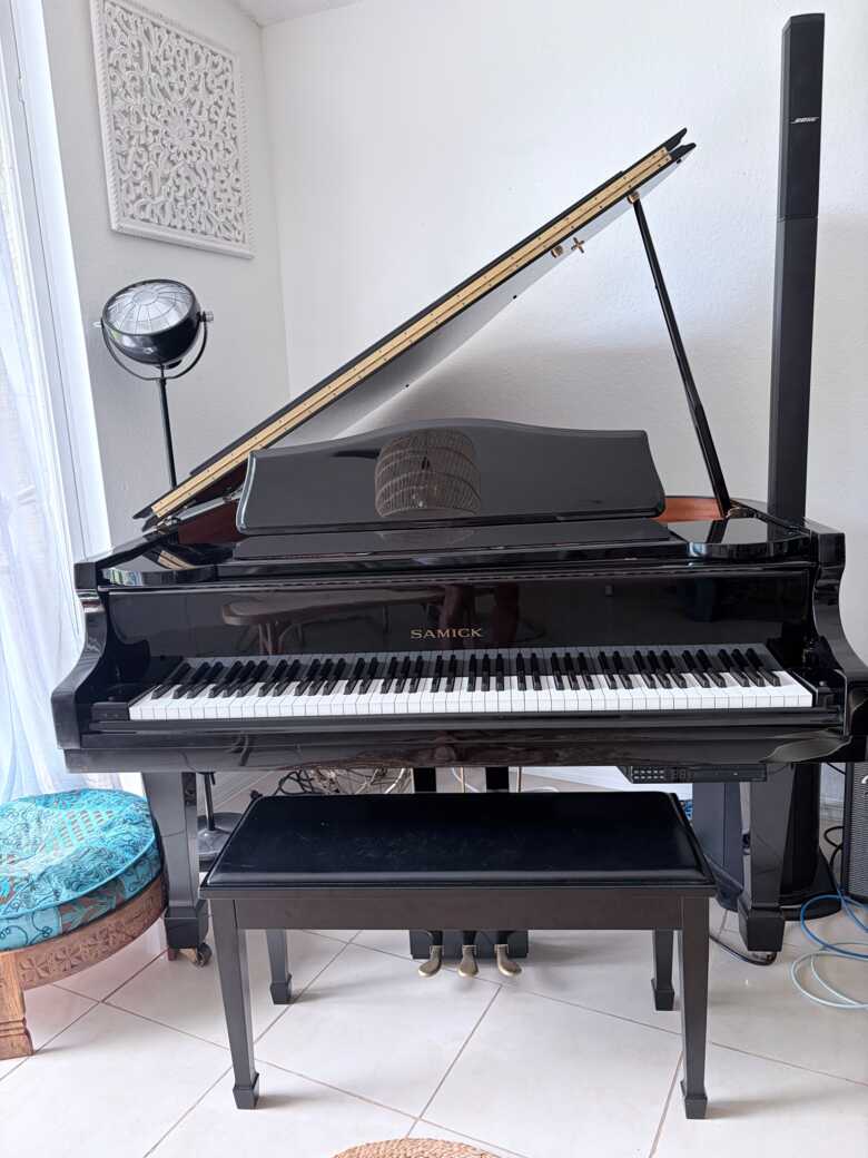 5’0” Samick SIG-50 Baby Grand Piano – w player piano system 