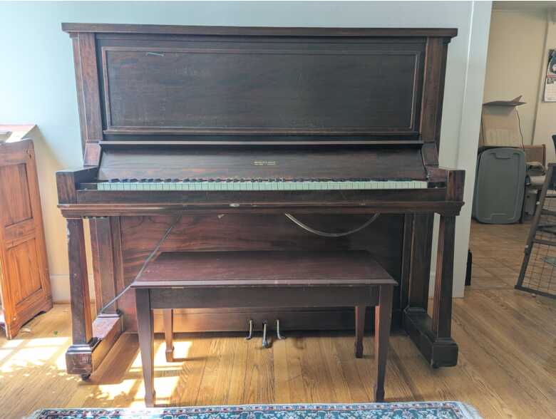 1917 Paul G. Mehlin & Sons 'Inverted Grand' Upright Piano - 