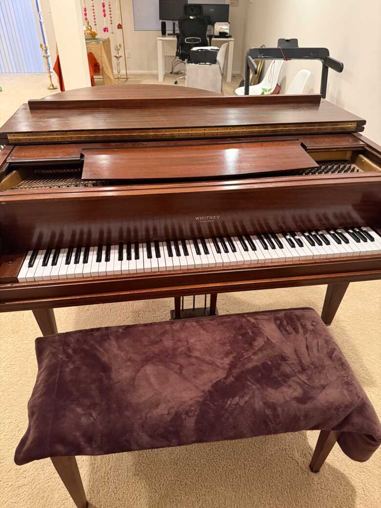 Playable 1905 Whitney Chicago Grand Piano – Beautiful Mahoga