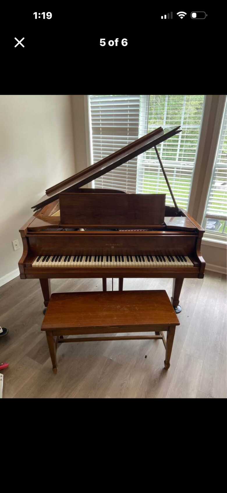 W.M. Knabe Baby Grand Piano + Bench 